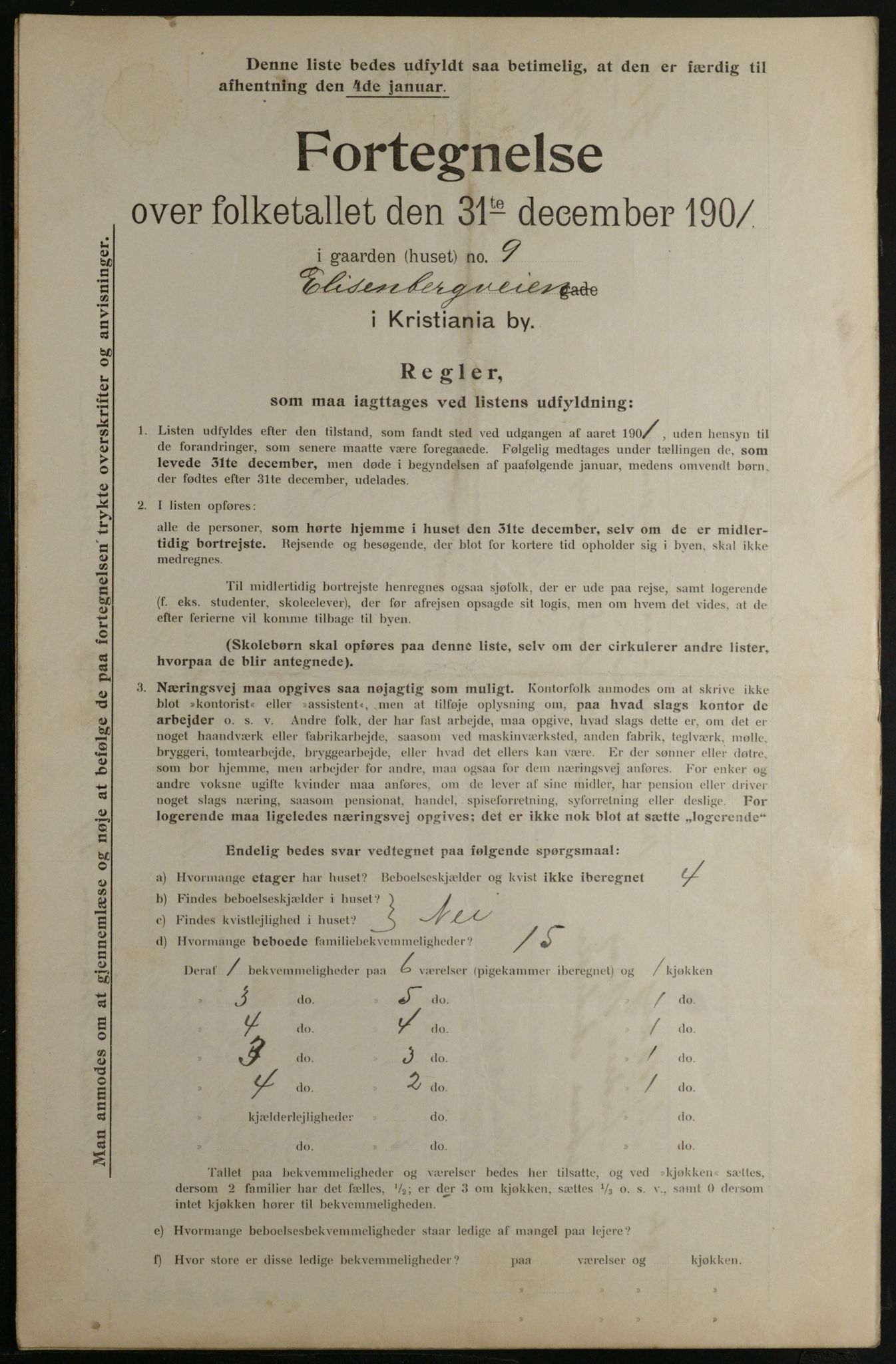 OBA, Municipal Census 1901 for Kristiania, 1901, p. 3266