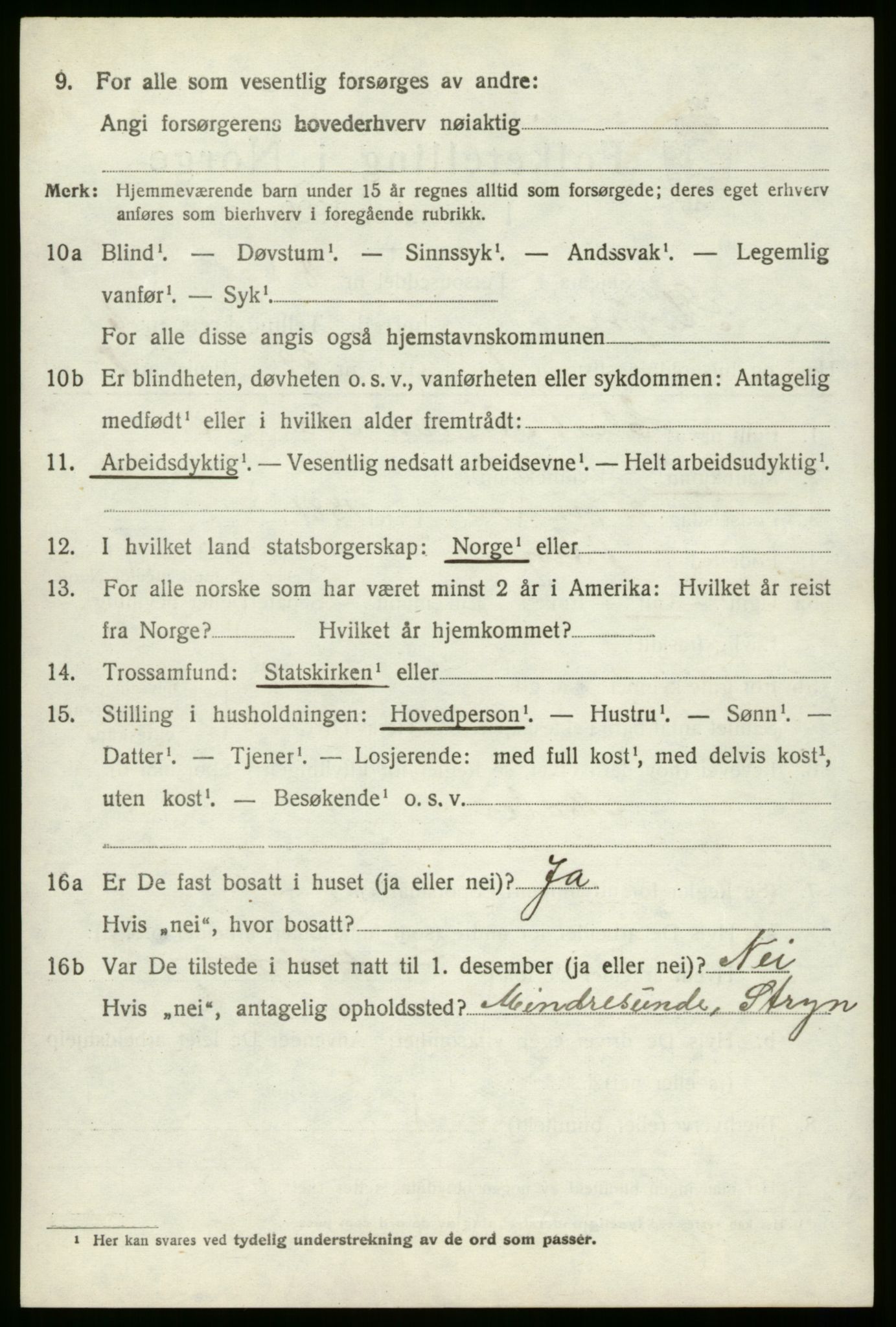 SAB, 1920 census for Stryn, 1920, p. 2629