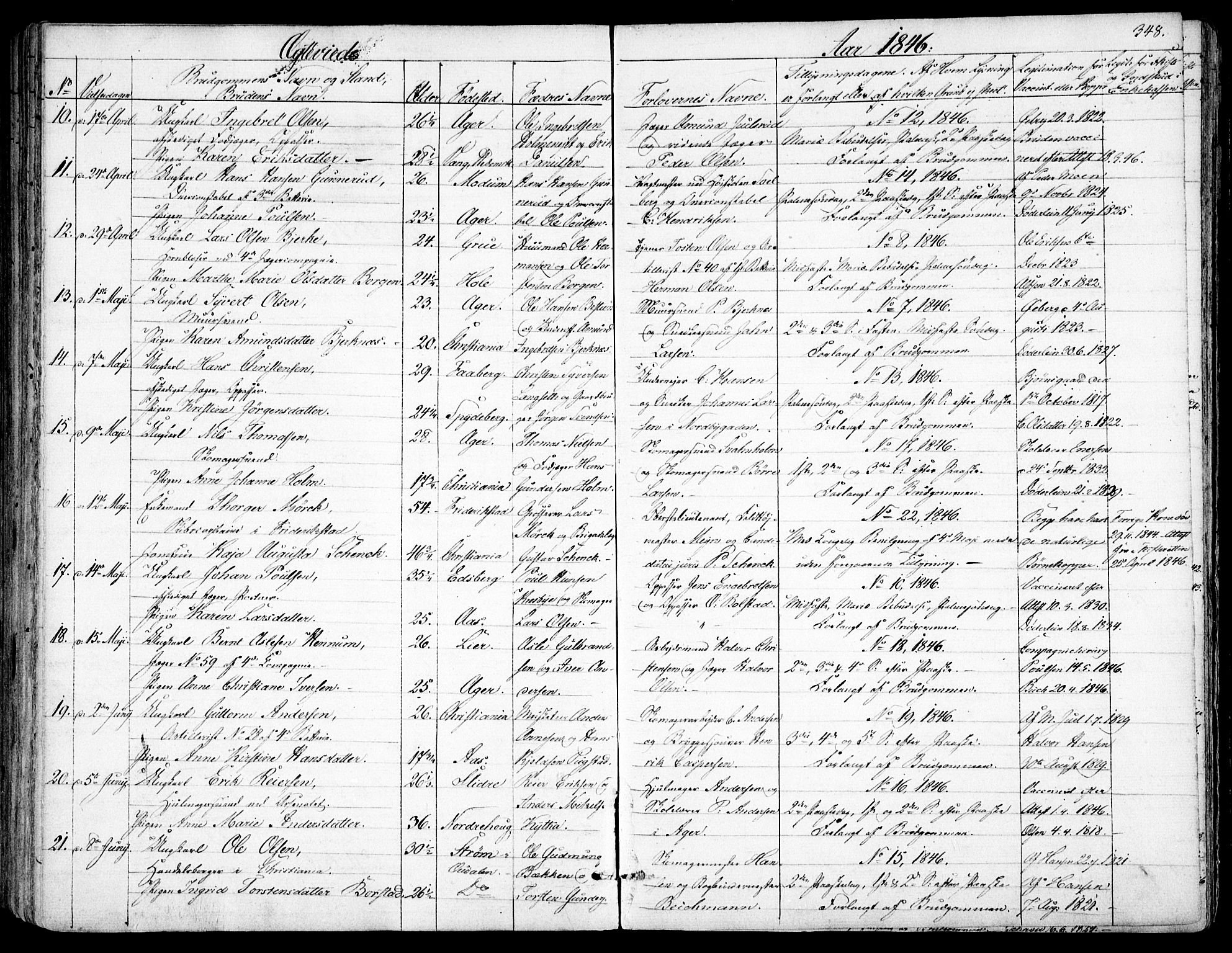 Garnisonsmenigheten Kirkebøker, AV/SAO-A-10846/F/Fa/L0008: Parish register (official) no. 8, 1842-1859, p. 348