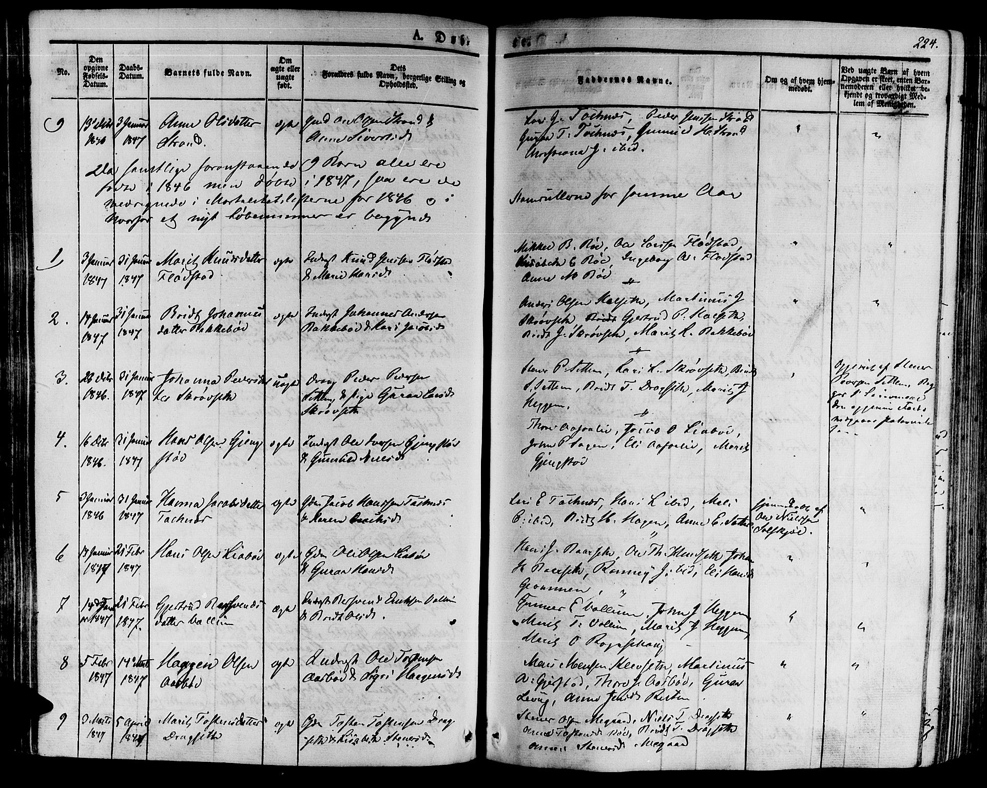 Ministerialprotokoller, klokkerbøker og fødselsregistre - Møre og Romsdal, AV/SAT-A-1454/592/L1025: Parish register (official) no. 592A03 /2, 1831-1849, p. 224