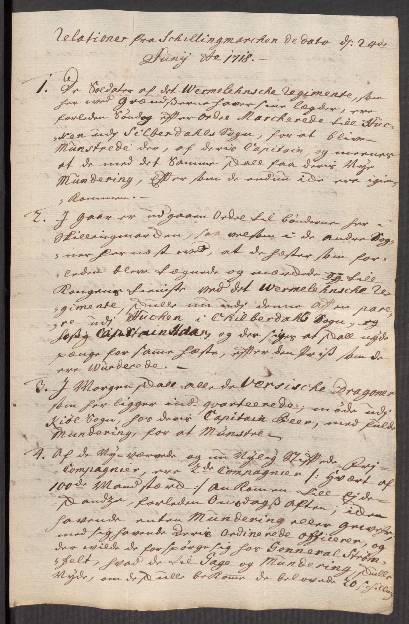 Kommanderende general (KG I) med Det norske krigsdirektorium, AV/RA-EA-5419/E/Eb/L0012: Kunnskap om fienden, kronologisk ordnet, 1718-1719, p. 33