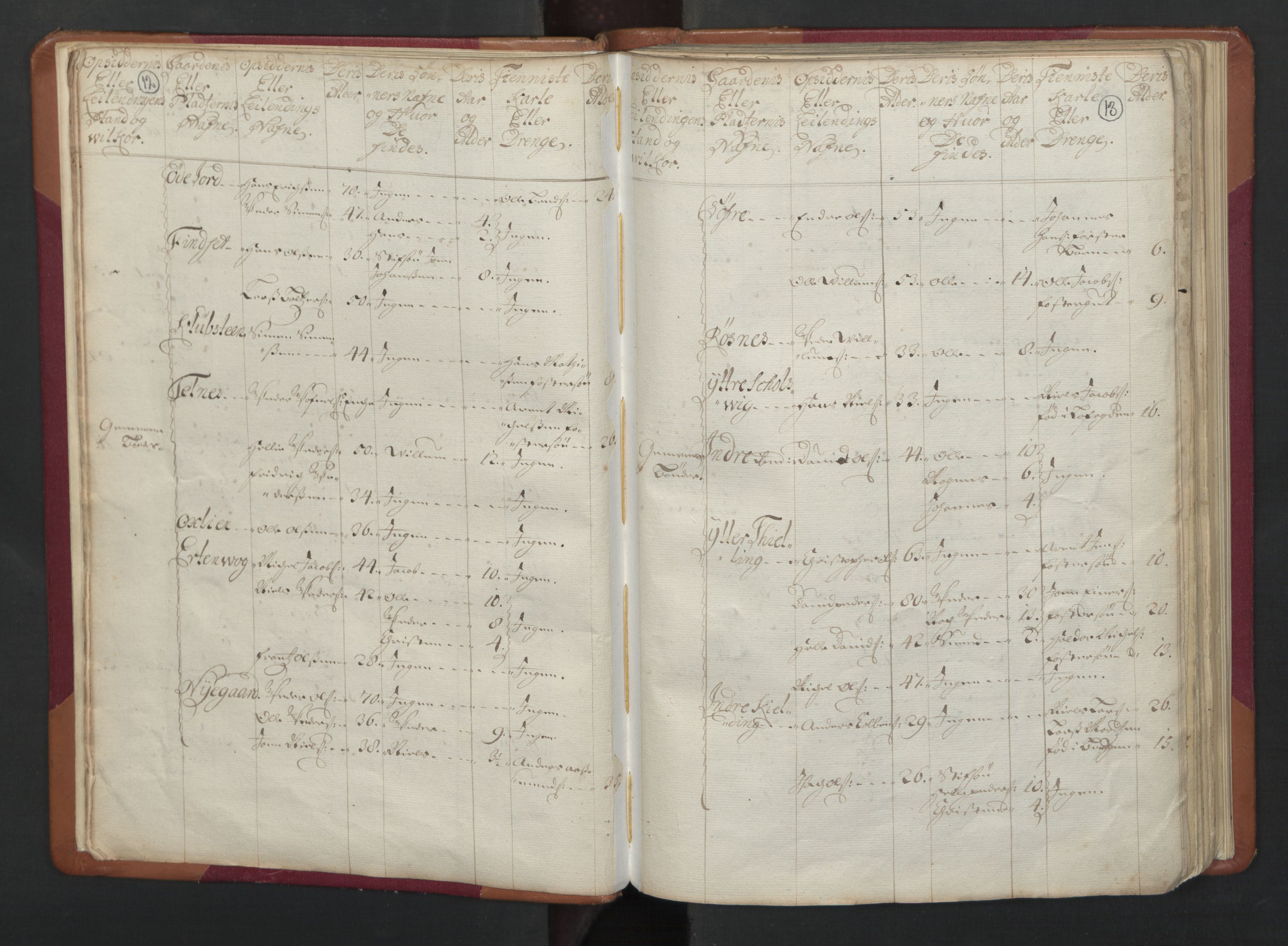 RA, Census (manntall) 1701, no. 17: Salten fogderi, 1701, p. 12-13