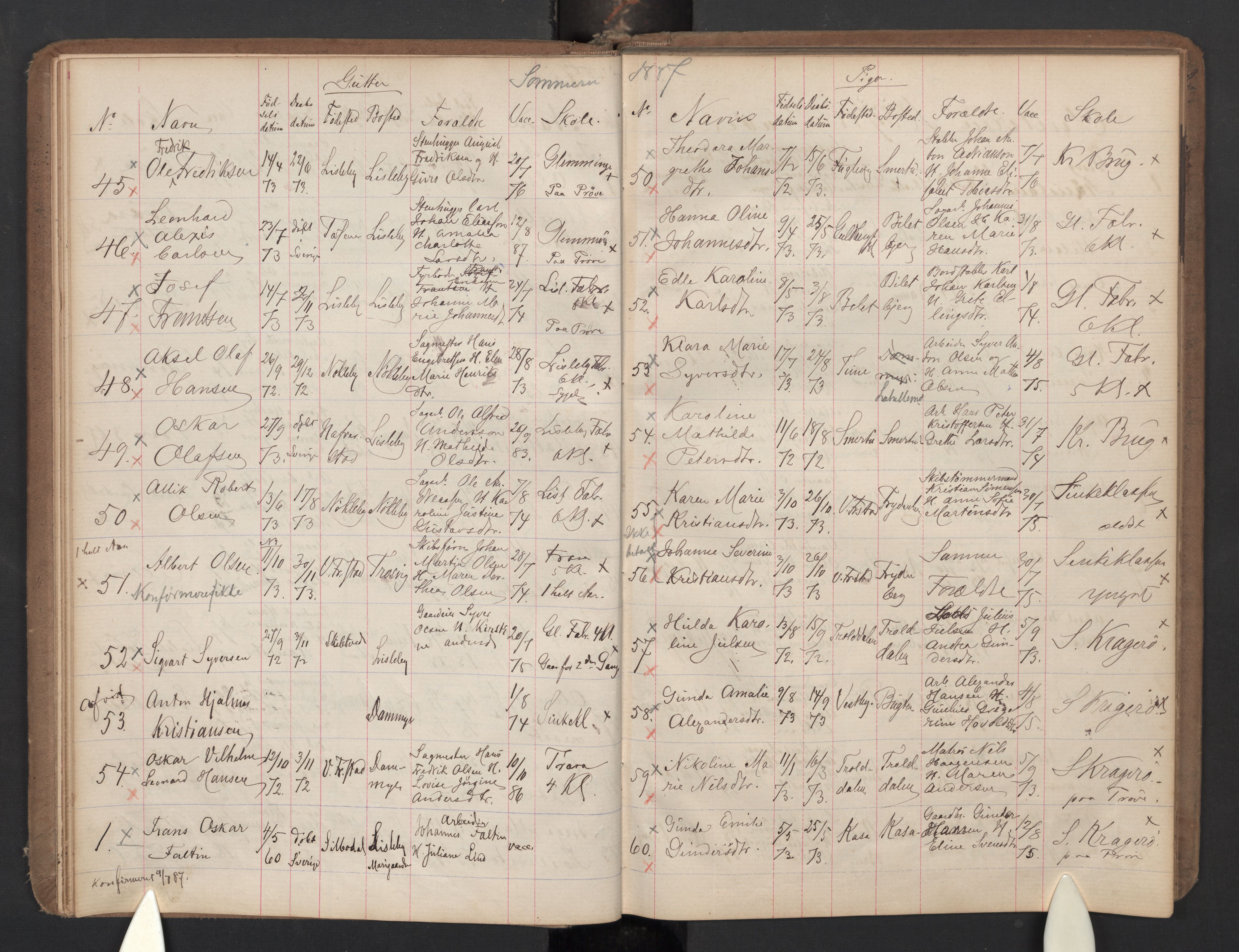 Glemmen prestekontor Kirkebøker, AV/SAO-A-10908/G/Ga/L0005a: Parish register (copy) no. 5A, 1885-1901