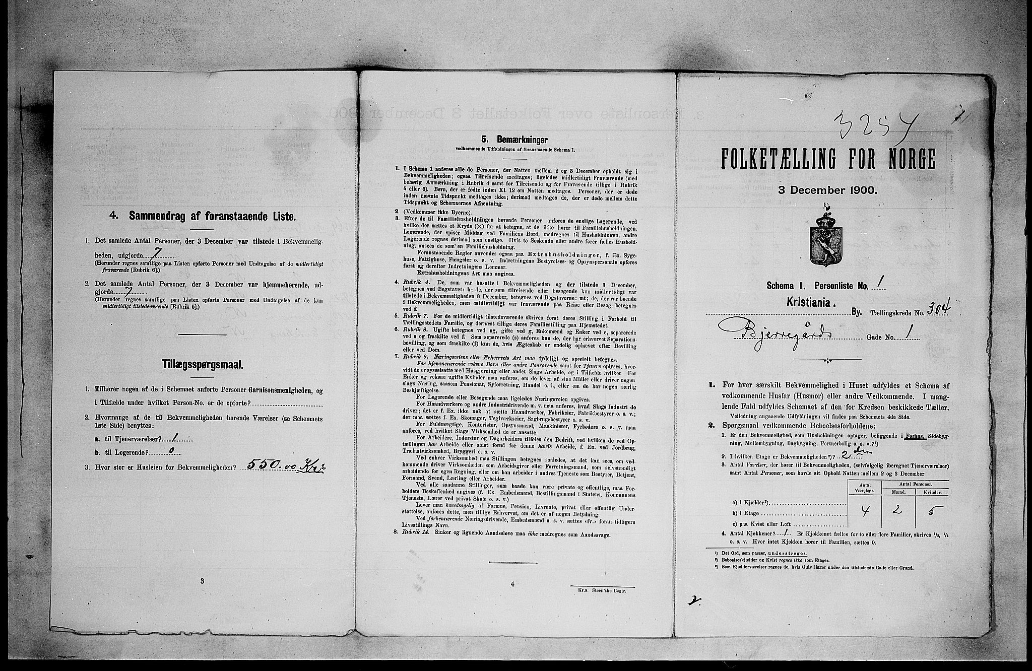 SAO, 1900 census for Kristiania, 1900, p. 5299