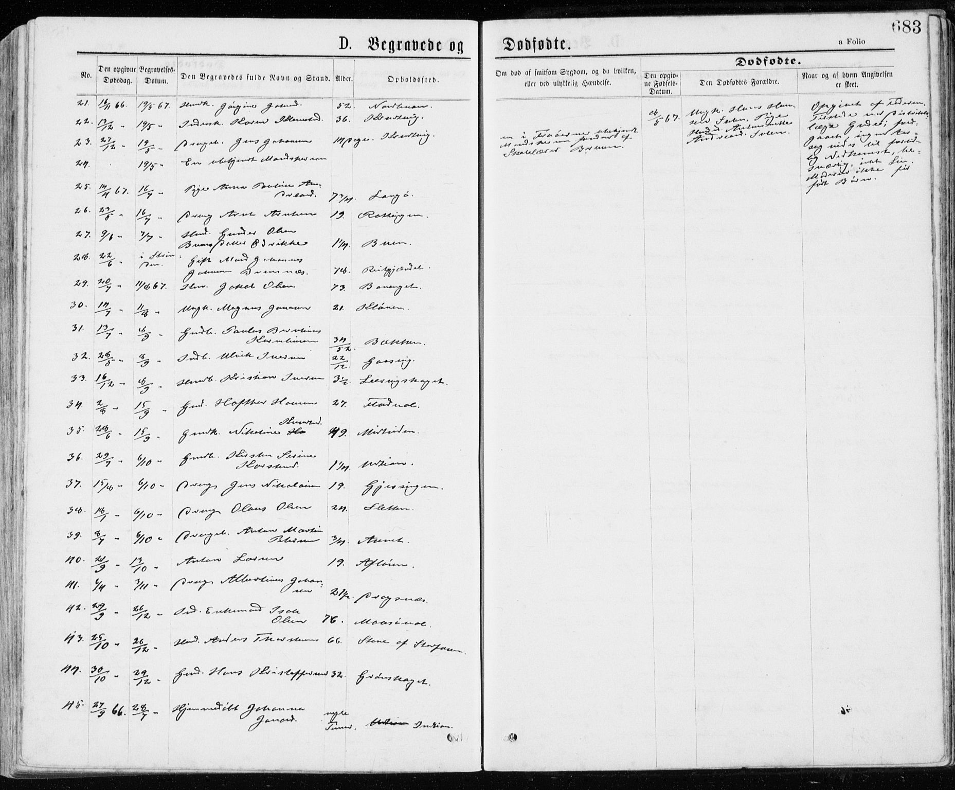 Ministerialprotokoller, klokkerbøker og fødselsregistre - Sør-Trøndelag, AV/SAT-A-1456/640/L0576: Parish register (official) no. 640A01, 1846-1876, p. 683