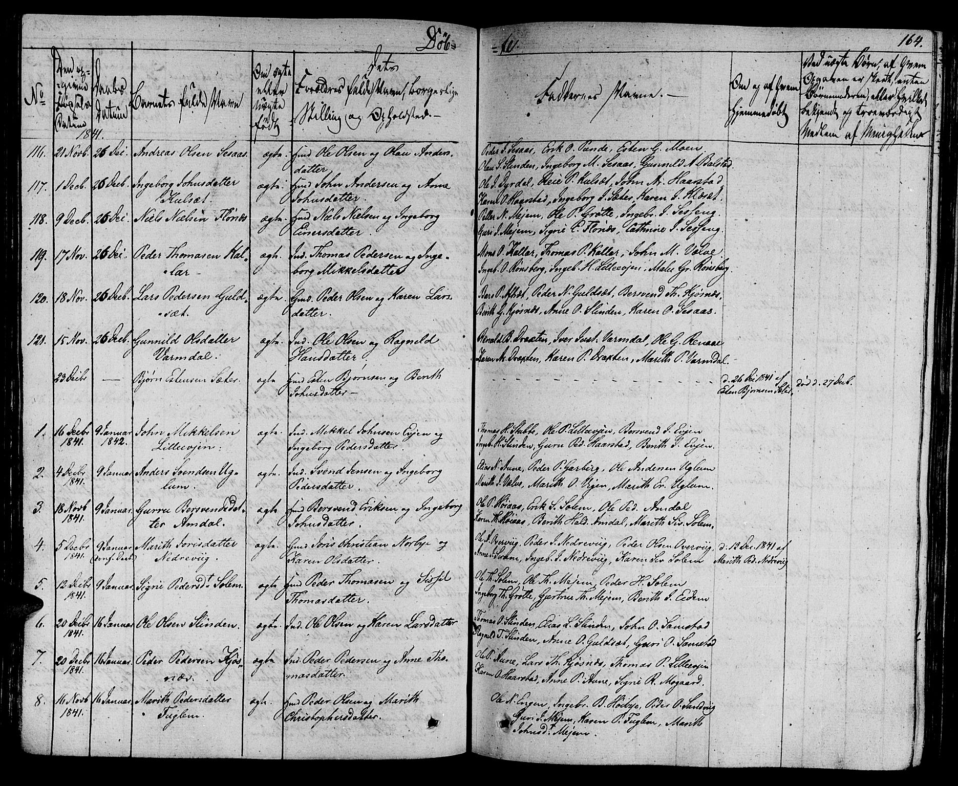 Ministerialprotokoller, klokkerbøker og fødselsregistre - Sør-Trøndelag, SAT/A-1456/695/L1143: Parish register (official) no. 695A05 /1, 1824-1842, p. 164