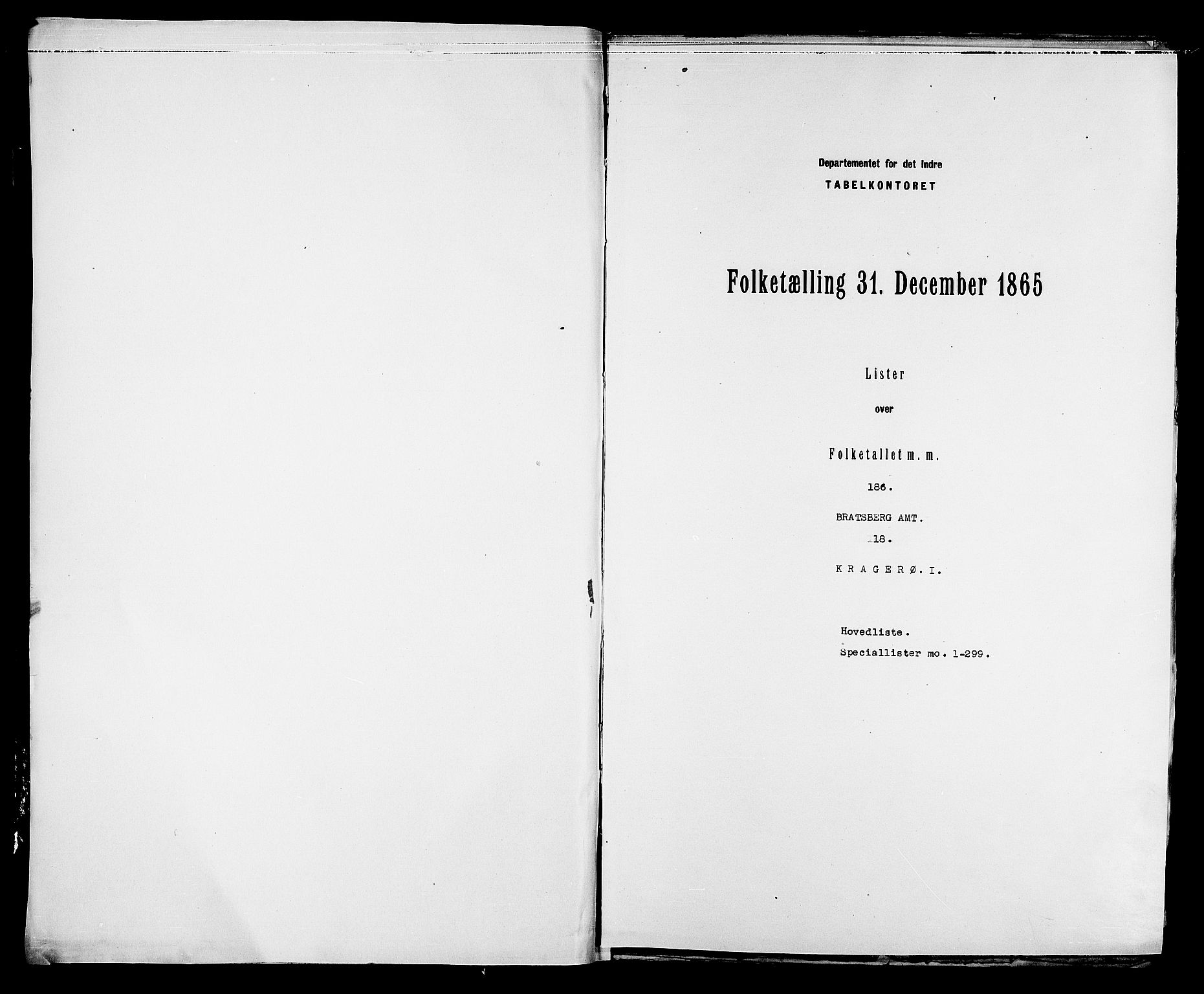 RA, 1865 census for Kragerø/Kragerø, 1865, p. 3
