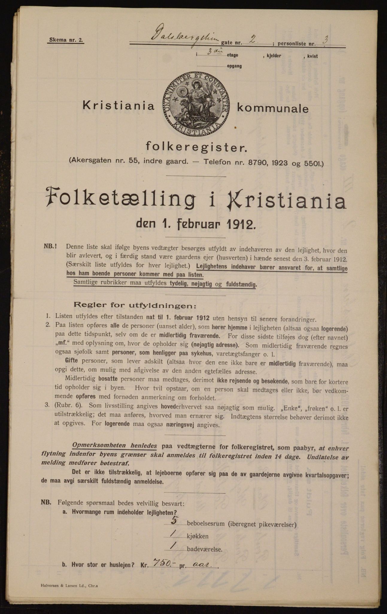 OBA, Municipal Census 1912 for Kristiania, 1912, p. 13923