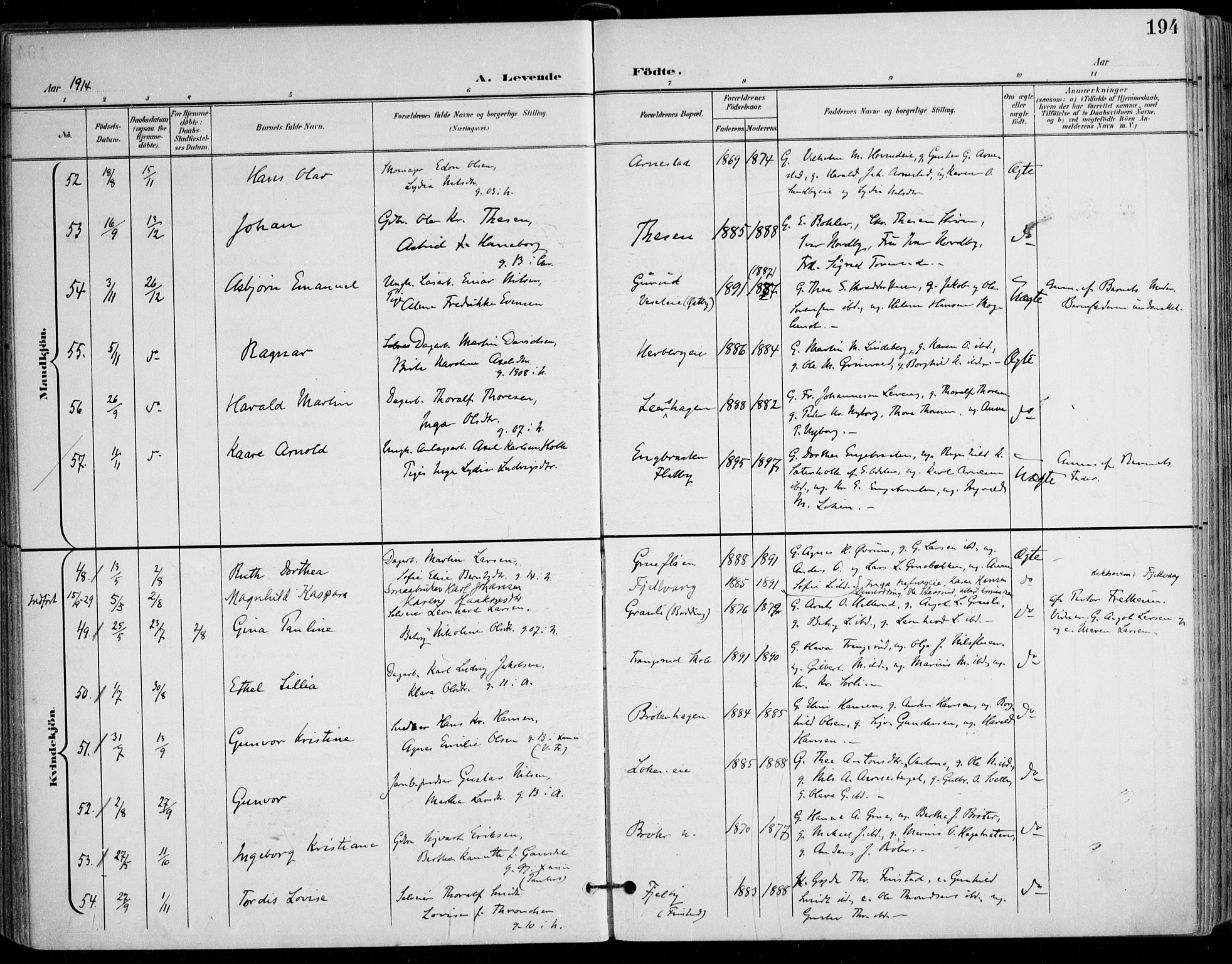 Nes prestekontor Kirkebøker, AV/SAO-A-10410/F/Fa/L0011: Parish register (official) no. I 11, 1899-1918, p. 194