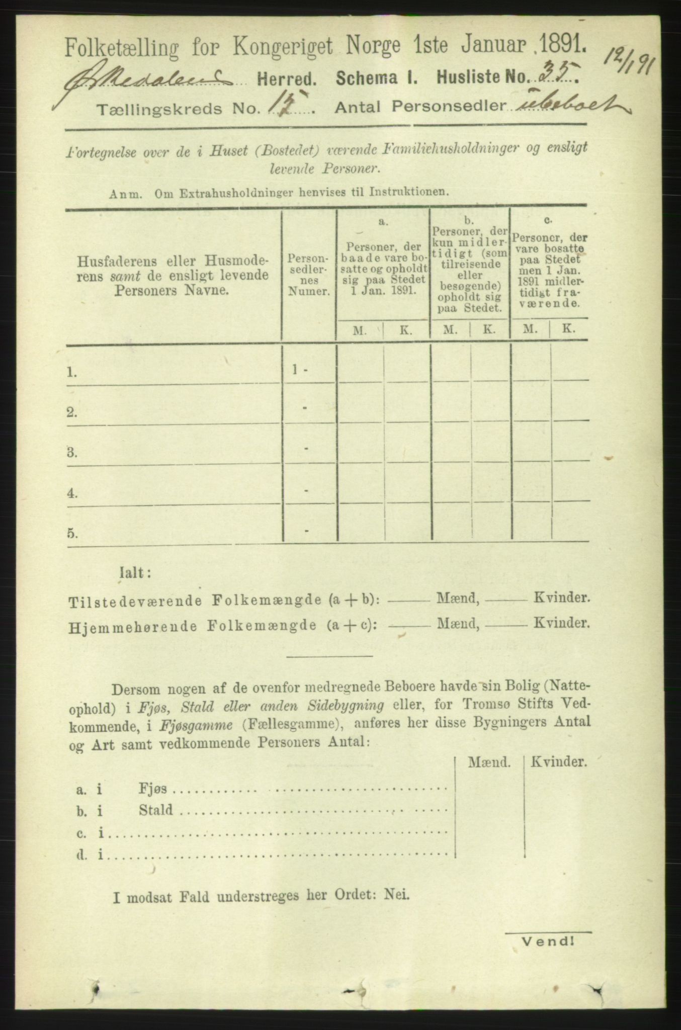 RA, 1891 census for 1638 Orkdal, 1891, p. 6874