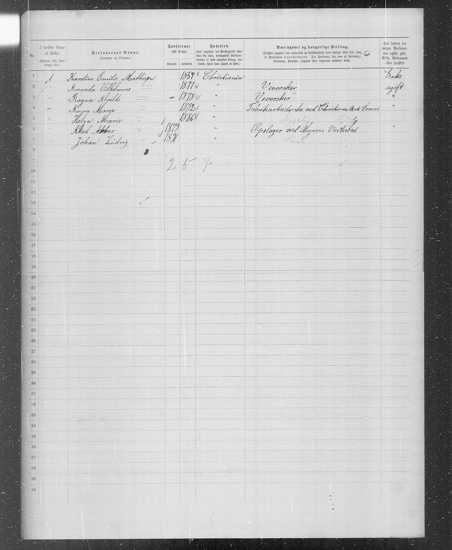 OBA, Municipal Census 1899 for Kristiania, 1899, p. 276