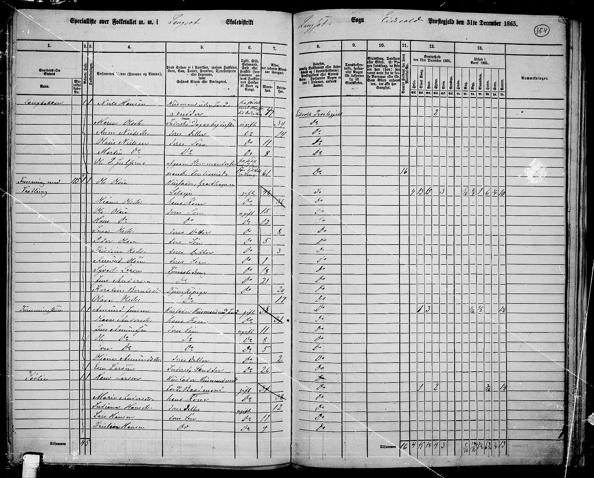 RA, 1865 census for Eidsvoll, 1865, p. 319