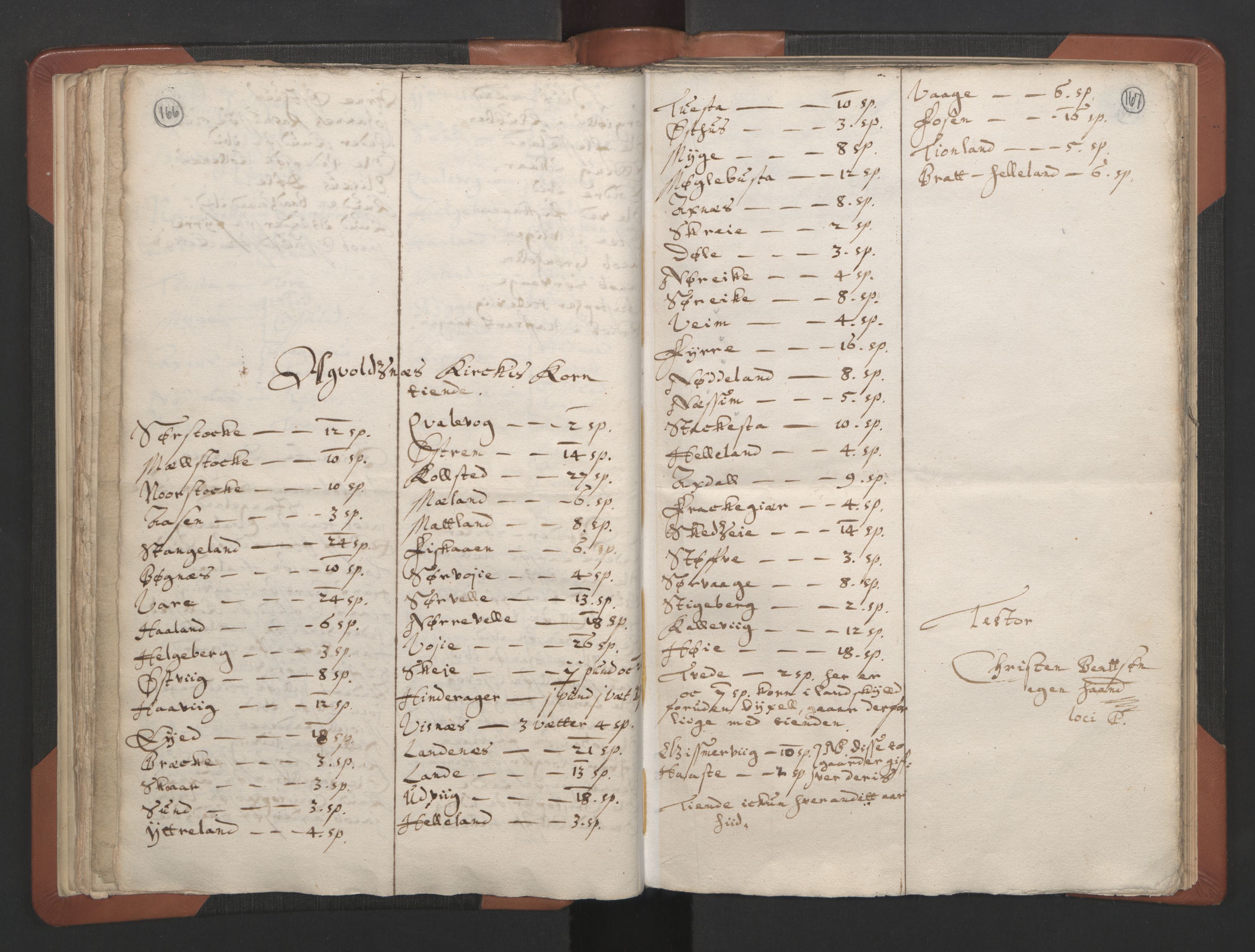 RA, Vicar's Census 1664-1666, no. 18: Stavanger deanery and Karmsund deanery, 1664-1666, p. 166-167