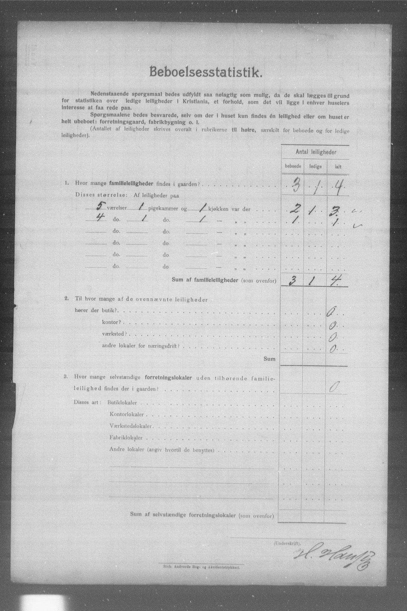 OBA, Municipal Census 1904 for Kristiania, 1904, p. 23509