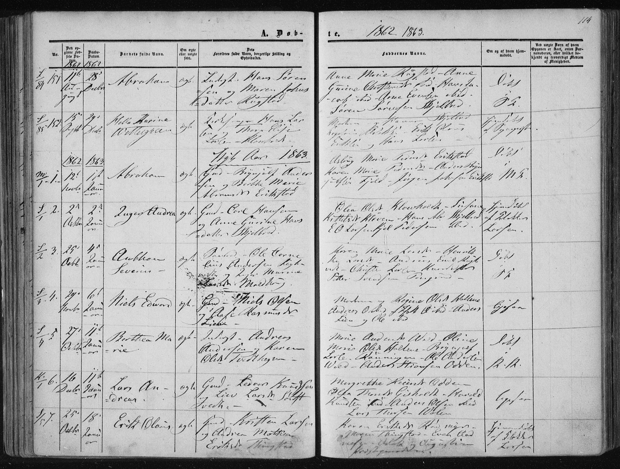 Solum kirkebøker, AV/SAKO-A-306/F/Fa/L0007: Parish register (official) no. I 7, 1856-1864, p. 114