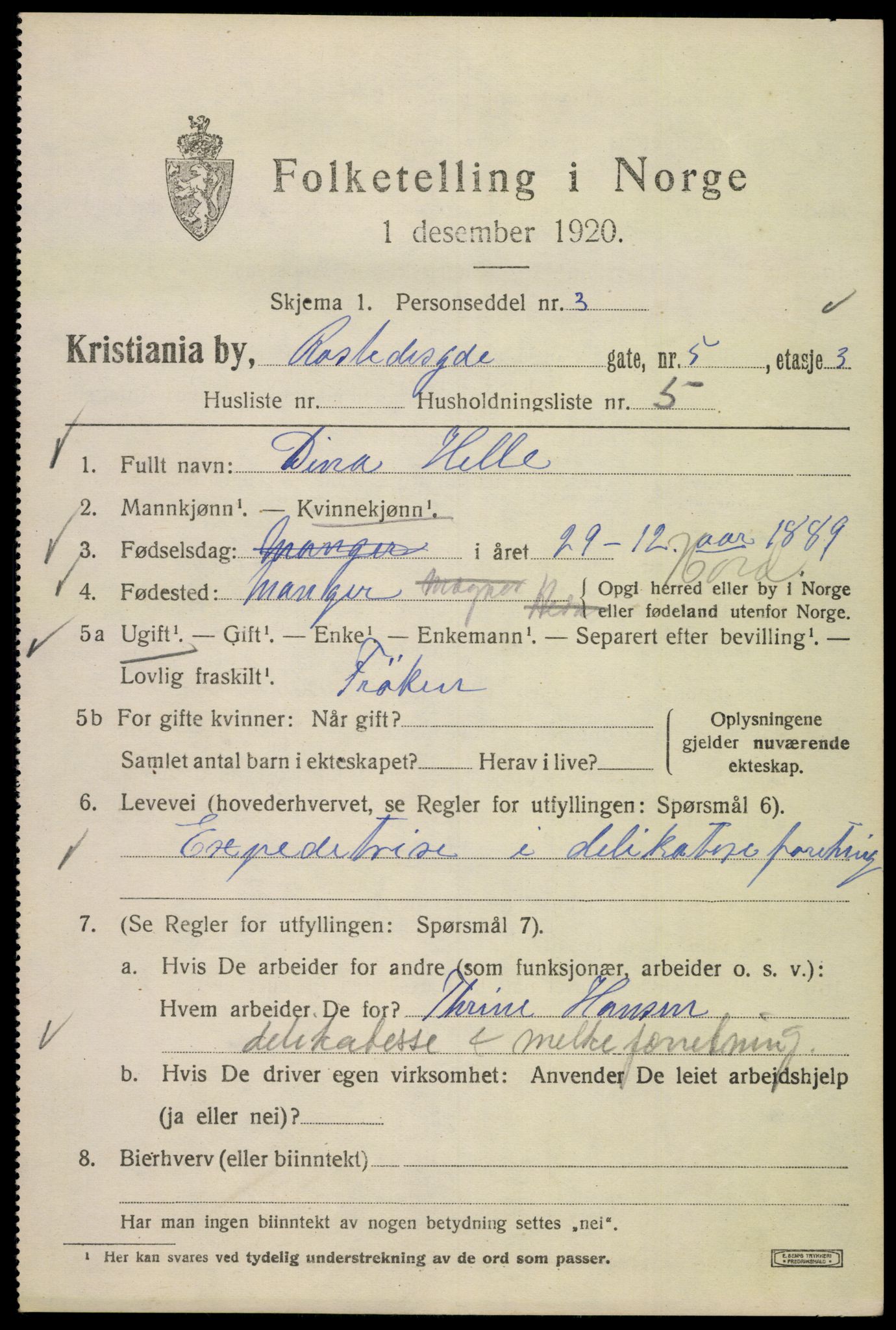 SAO, 1920 census for Kristiania, 1920, p. 467865