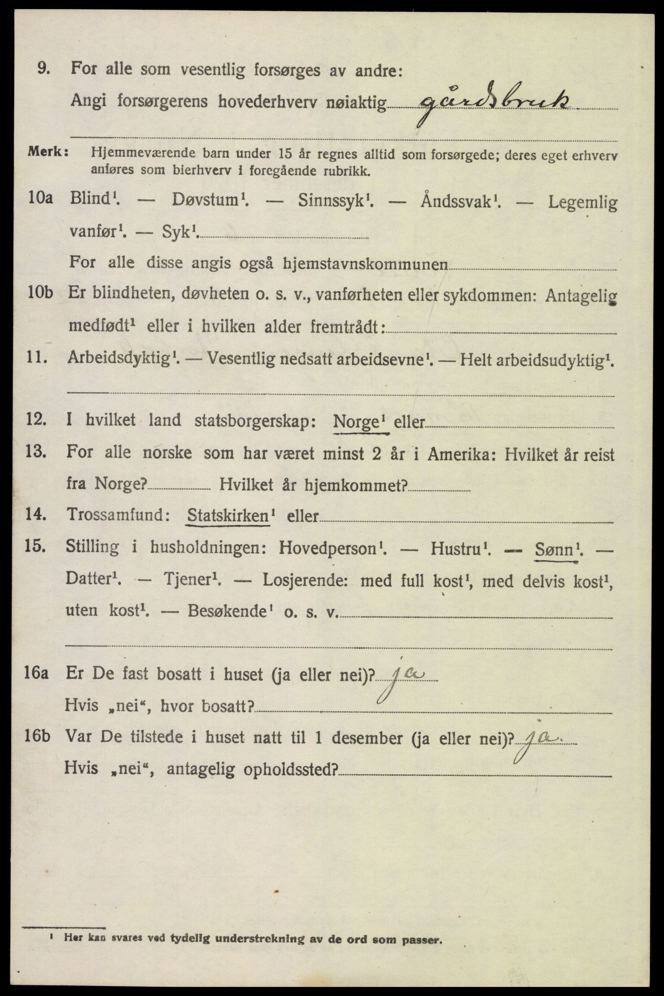 SAH, 1920 census for Trysil, 1920, p. 4322