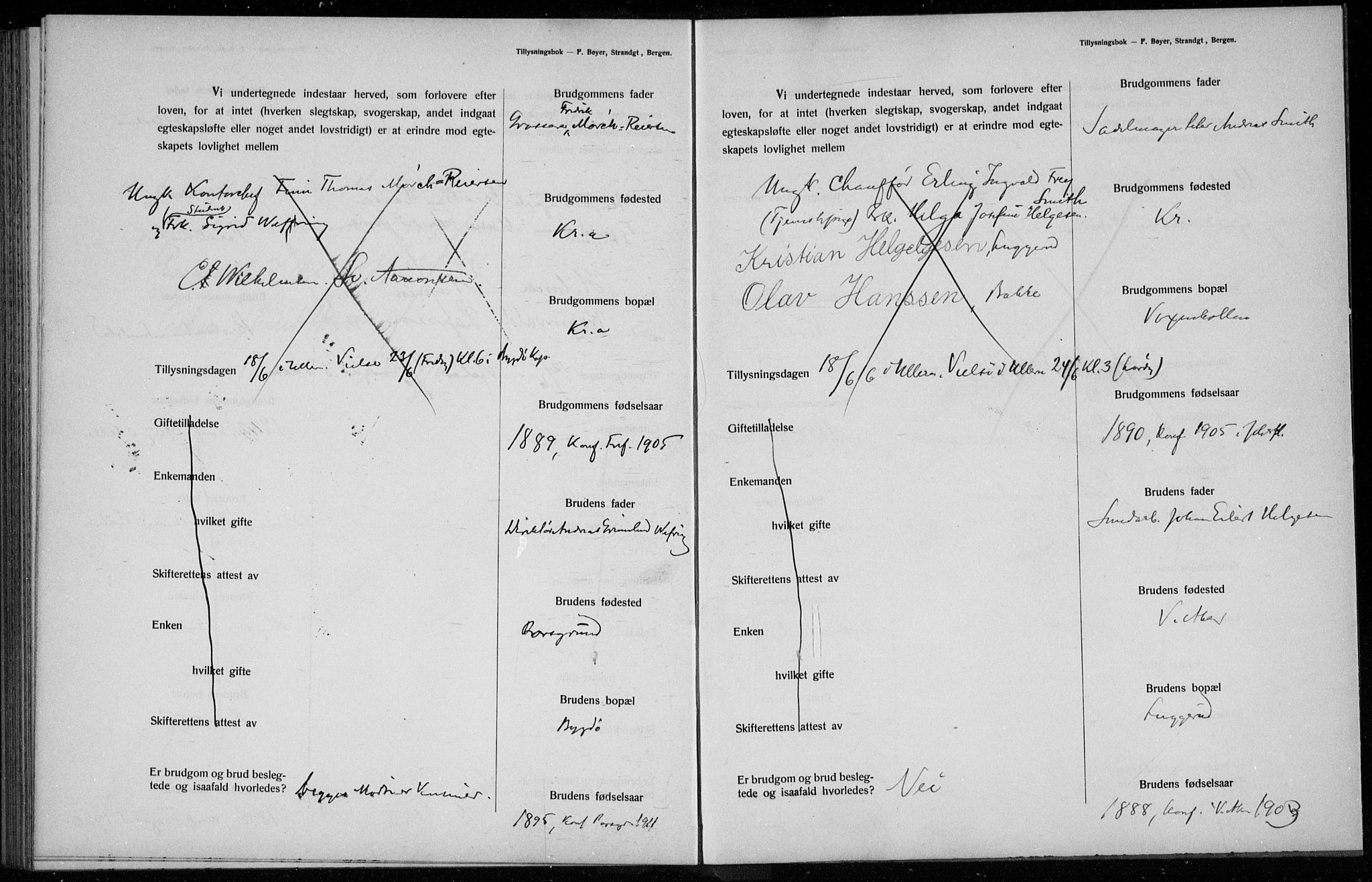 Ullern prestekontor Kirkebøker, AV/SAO-A-10740/H/L0001: Banns register no. 1, 1911-1916