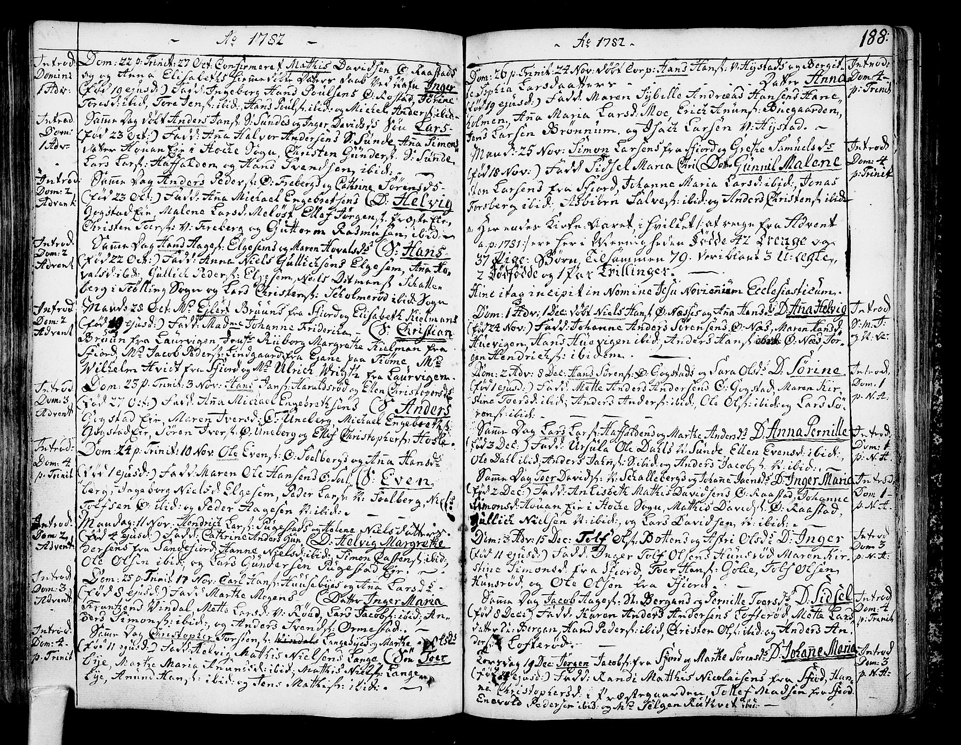 Sandar kirkebøker, SAKO/A-243/F/Fa/L0002: Parish register (official) no. 2, 1733-1788, p. 188