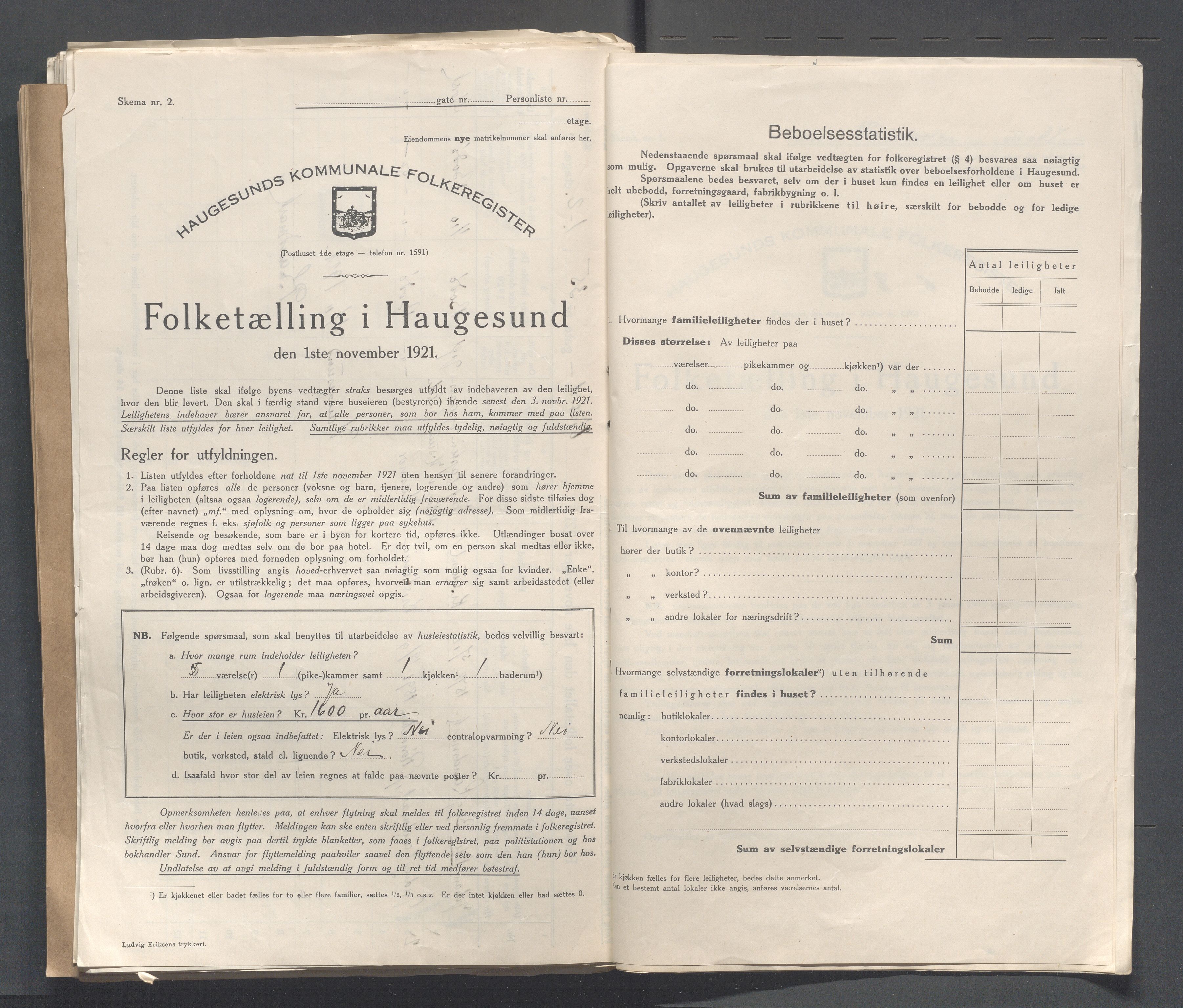 IKAR, Local census 1.11.1921 for Haugesund, 1921, p. 5536