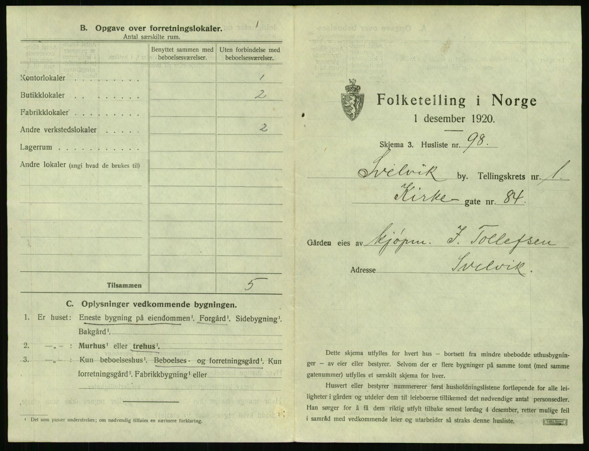 SAKO, 1920 census for Svelvik, 1920, p. 217