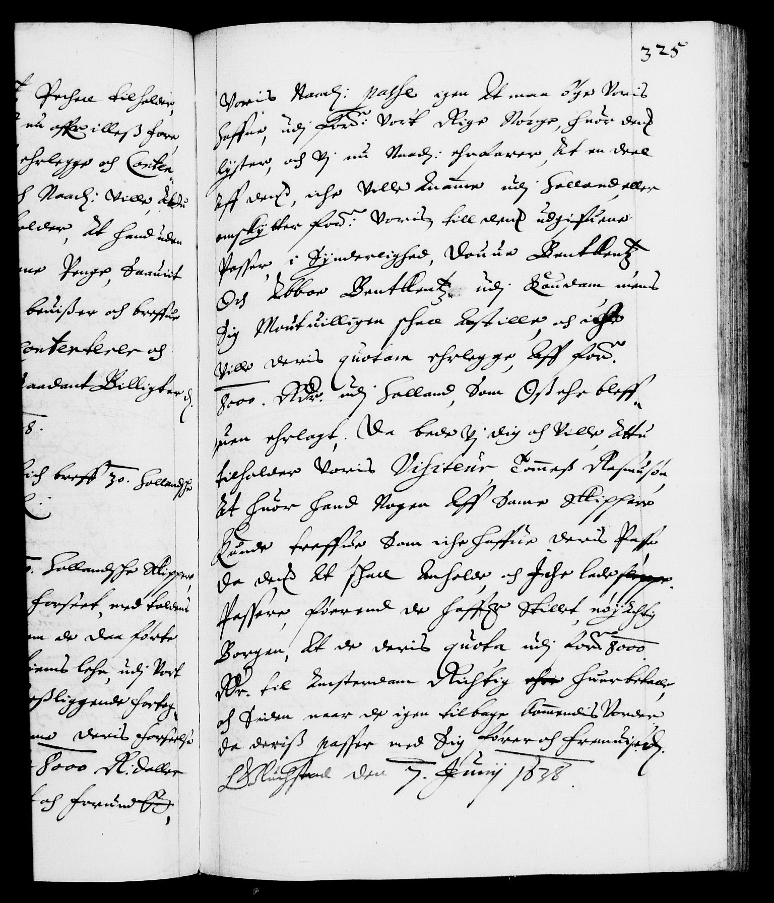 Danske Kanselli 1572-1799, AV/RA-EA-3023/F/Fc/Fca/Fcab/L0006: Norske tegnelser (mikrofilm), 1634-1639, p. 325a