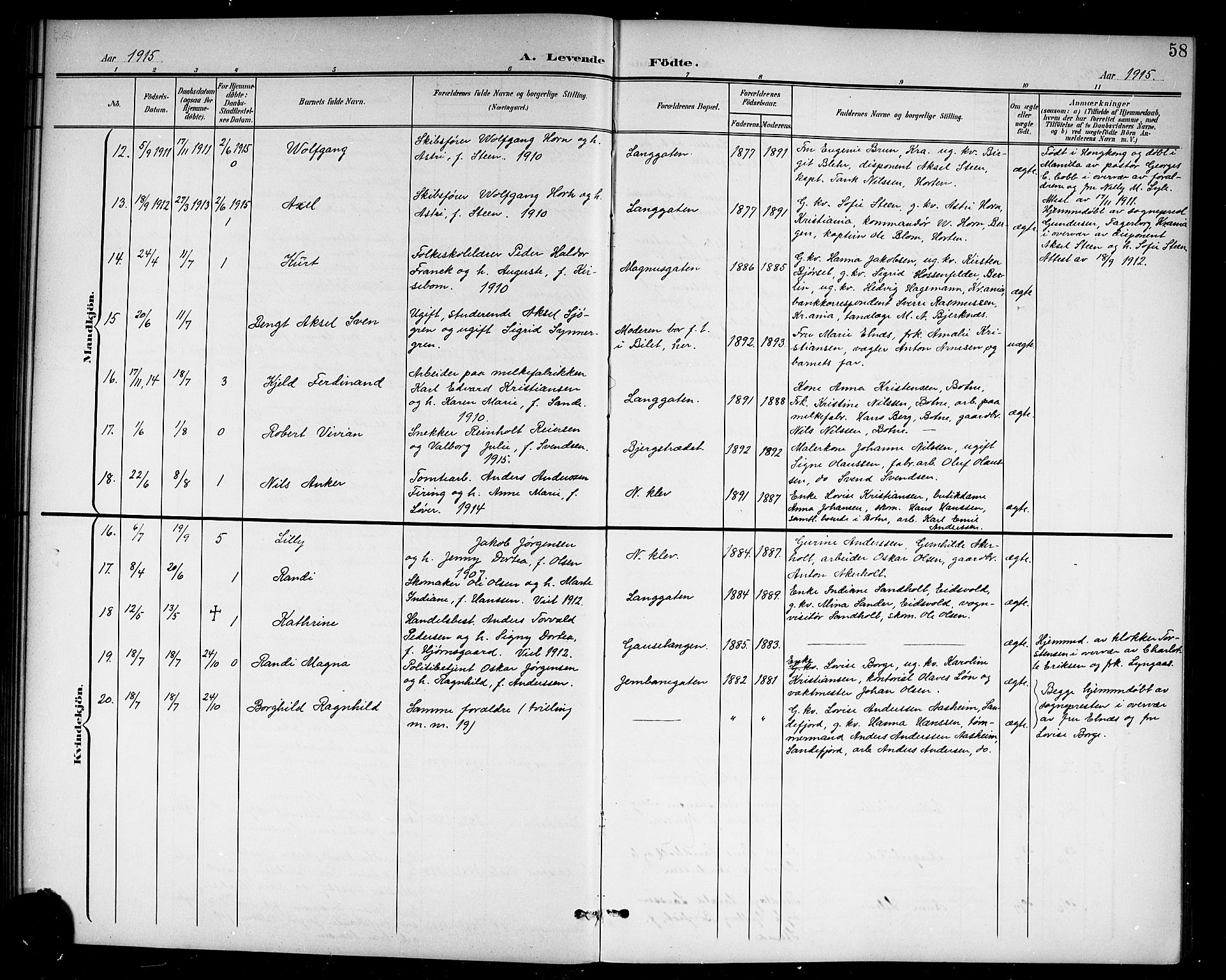 Holmestrand kirkebøker, AV/SAKO-A-346/G/Ga/L0006: Parish register (copy) no. 6, 1901-1923, p. 58