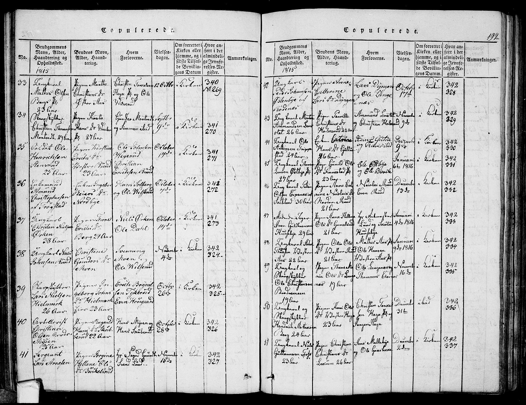 Eidsberg prestekontor Kirkebøker, AV/SAO-A-10905/G/Ga/L0001: Parish register (copy) no. I 1, 1814-1831, p. 192