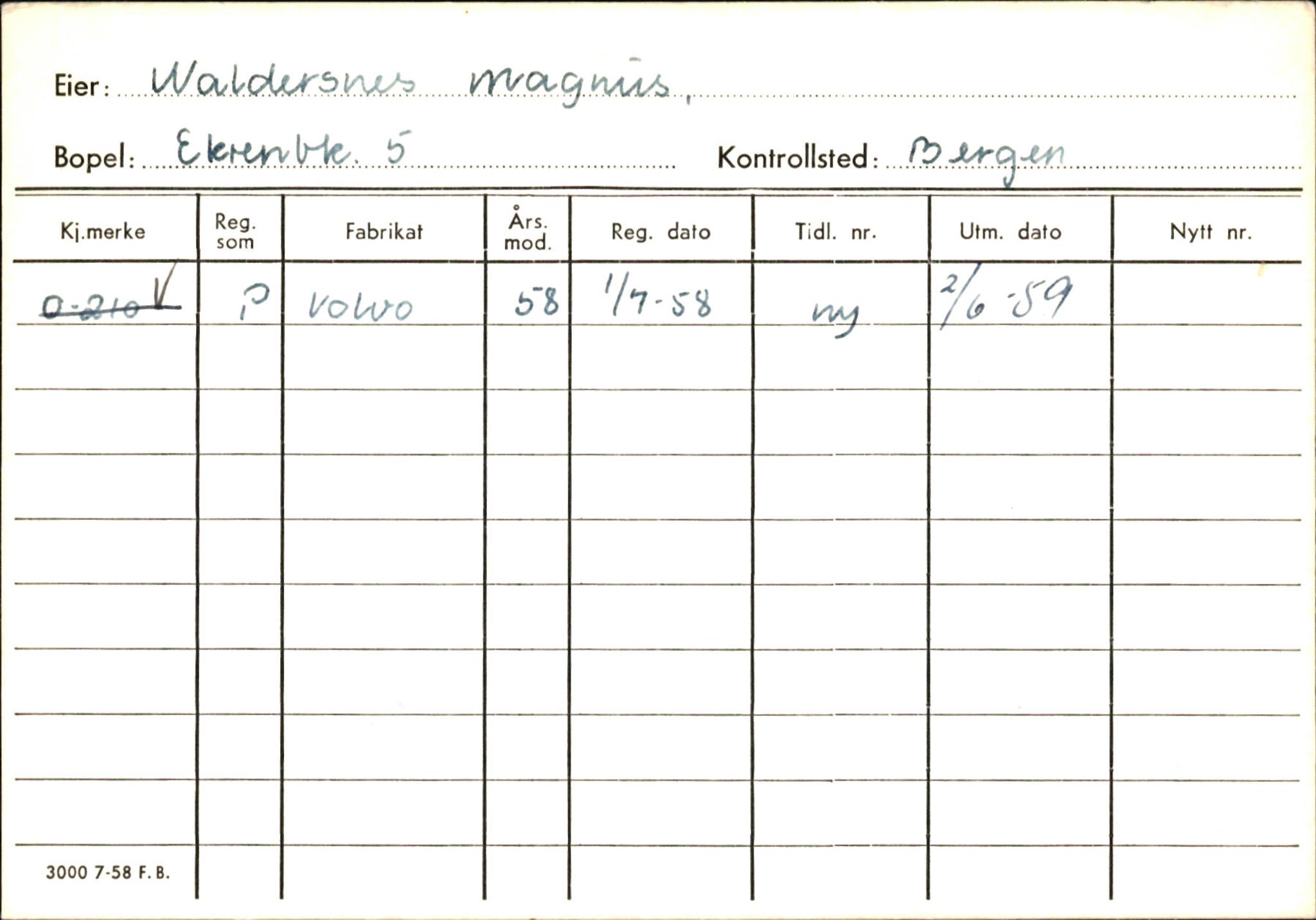 Statens vegvesen, Hordaland vegkontor, AV/SAB-A-5201/2/Hb/L0037: O-eierkort W-P, 1920-1971, p. 50
