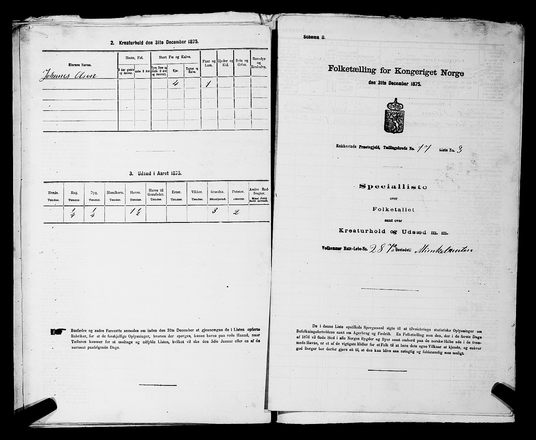 RA, 1875 census for 0128P Rakkestad, 1875, p. 1858