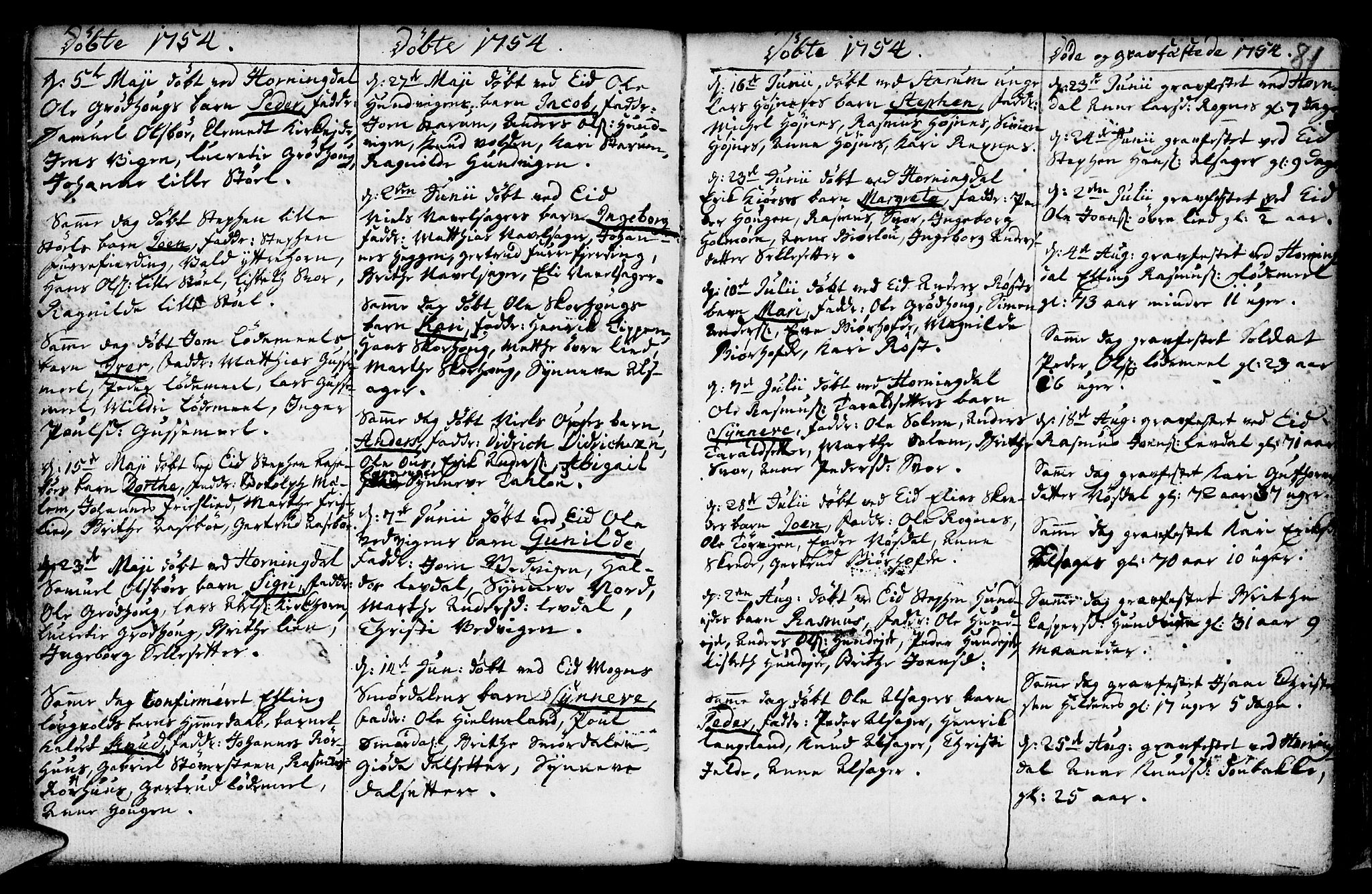 Eid sokneprestembete, AV/SAB-A-82301/H/Haa/Haaa/L0002: Parish register (official) no. A 2, 1741-1769, p. 81