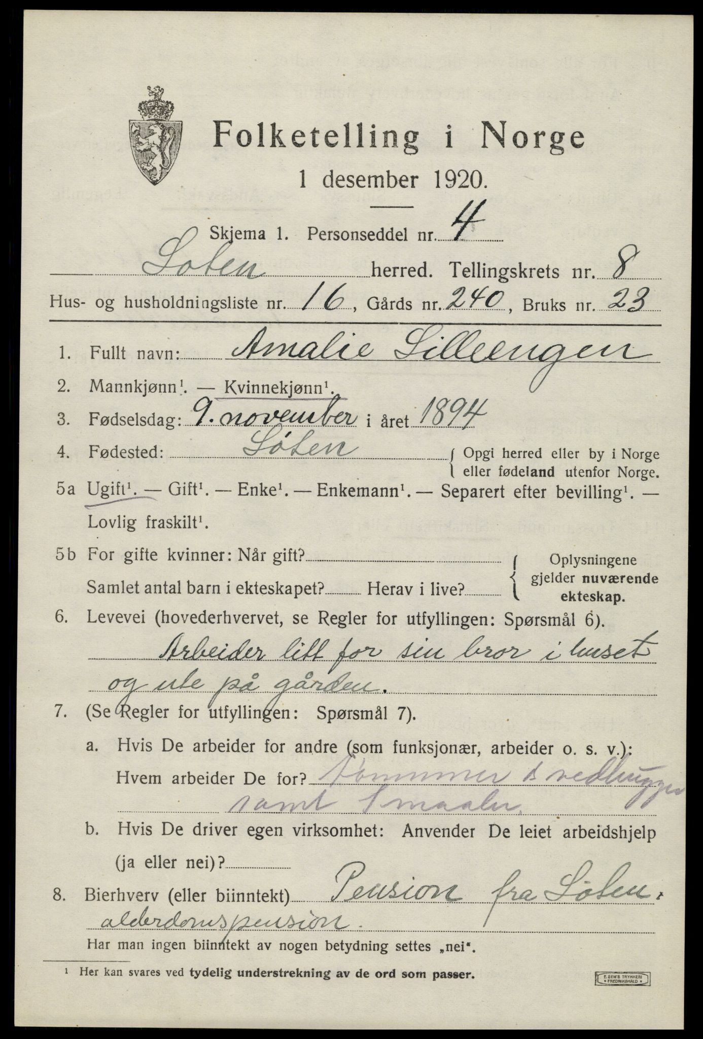 SAH, 1920 census for Løten, 1920, p. 14473