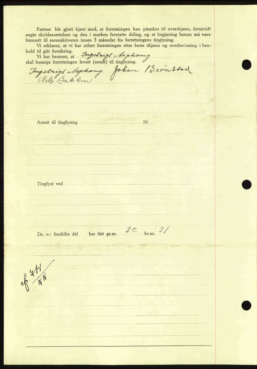 Nordmøre sorenskriveri, AV/SAT-A-4132/1/2/2Ca: Mortgage book no. A93, 1942-1942, Diary no: : 2029/1942