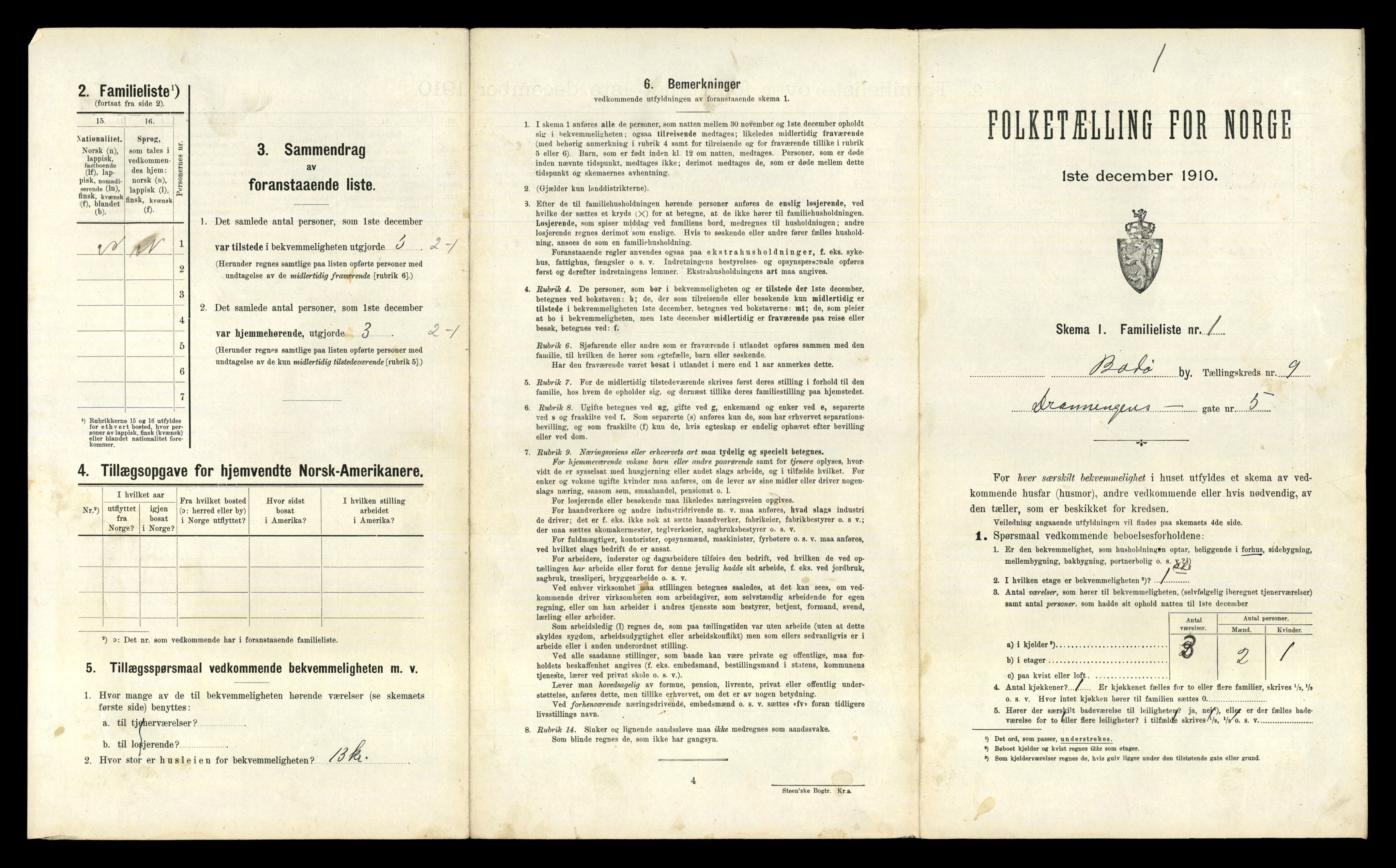 RA, 1910 census for Bodø, 1910, p. 2513