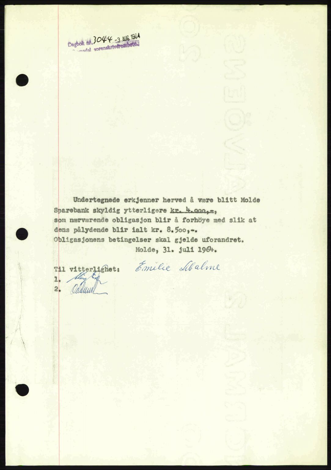 Romsdal sorenskriveri, AV/SAT-A-4149/1/2/2C: Mortgage book no. B2, 1939-1945, Diary no: : 1677/1941