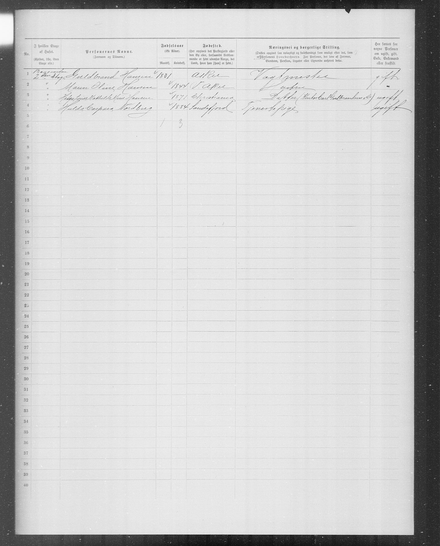 OBA, Municipal Census 1899 for Kristiania, 1899, p. 10598