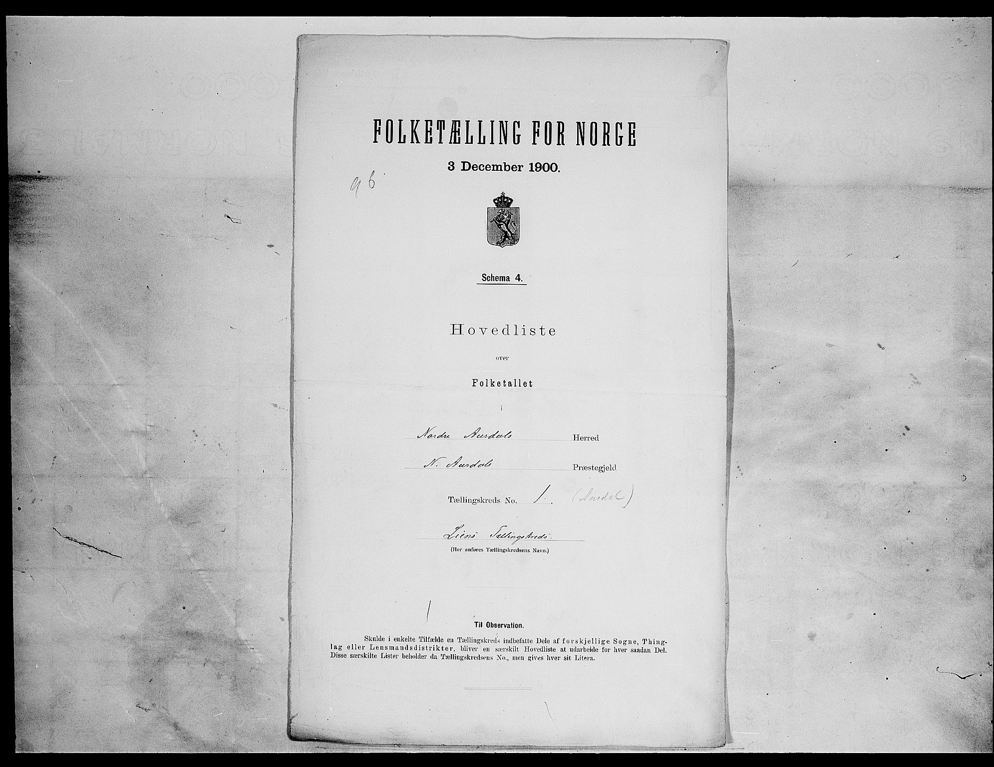 SAH, 1900 census for Nord-Aurdal, 1900, p. 25