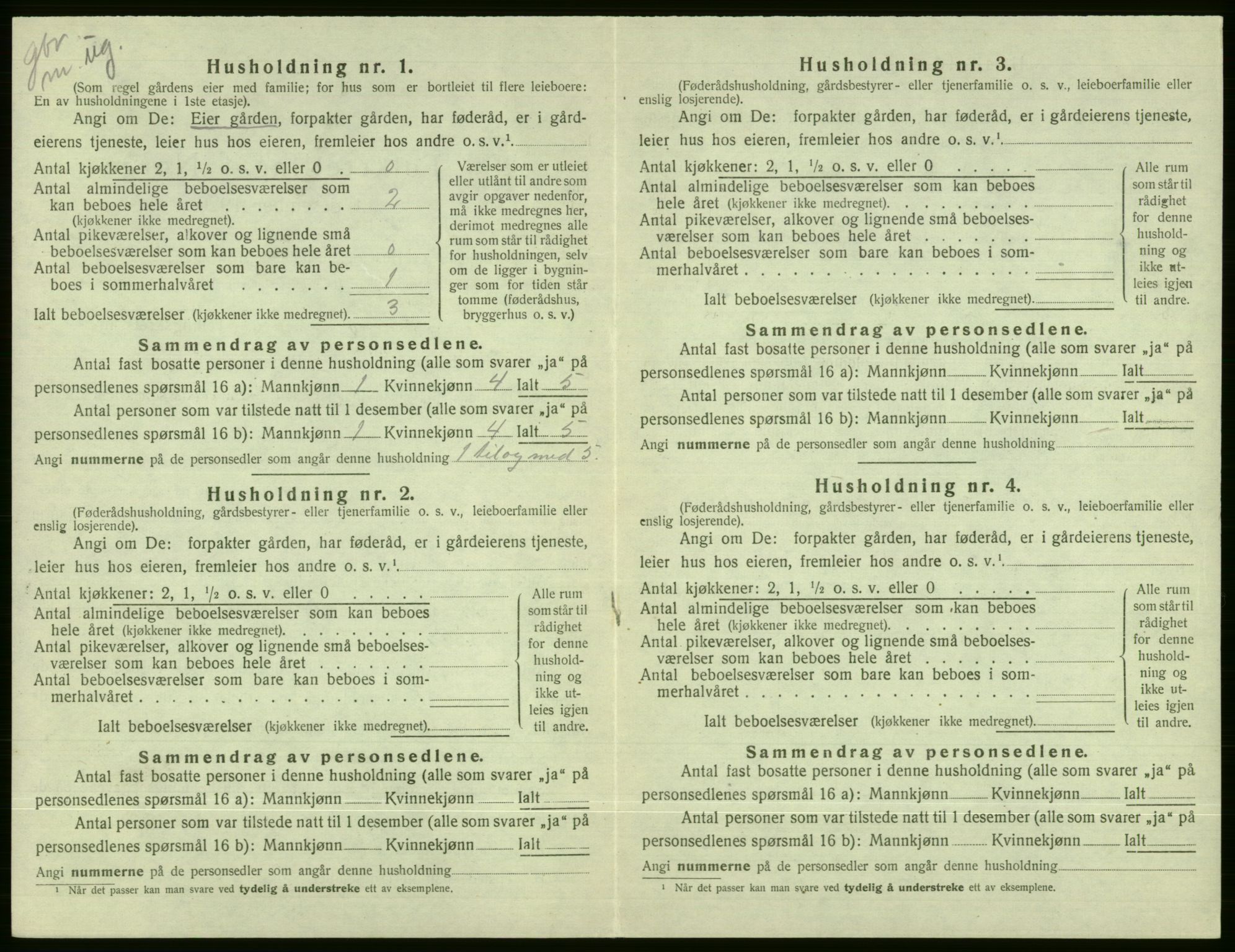 SAB, 1920 census for Vossestrand, 1920, p. 591