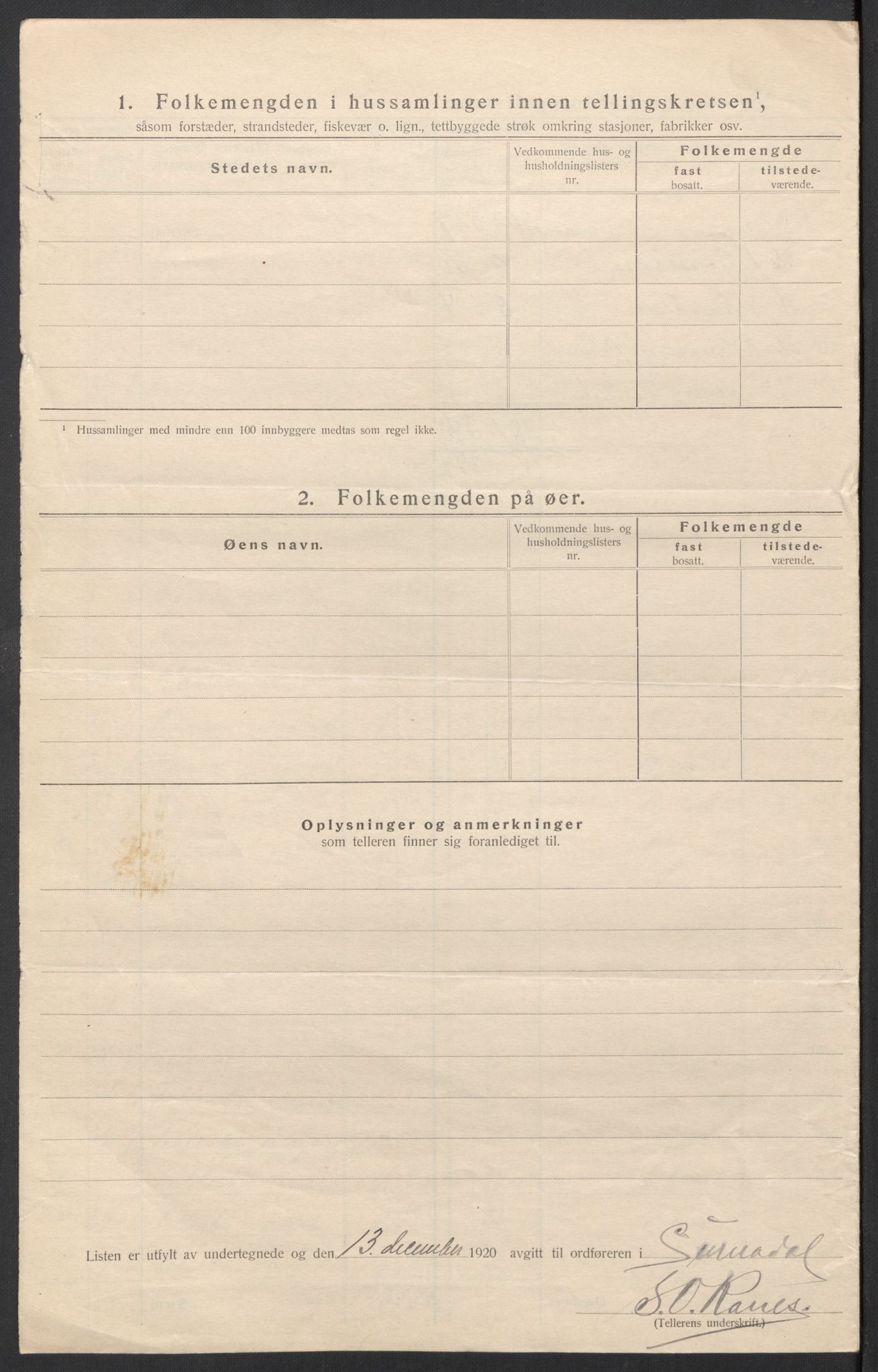 SAT, 1920 census for Surnadal, 1920, p. 17