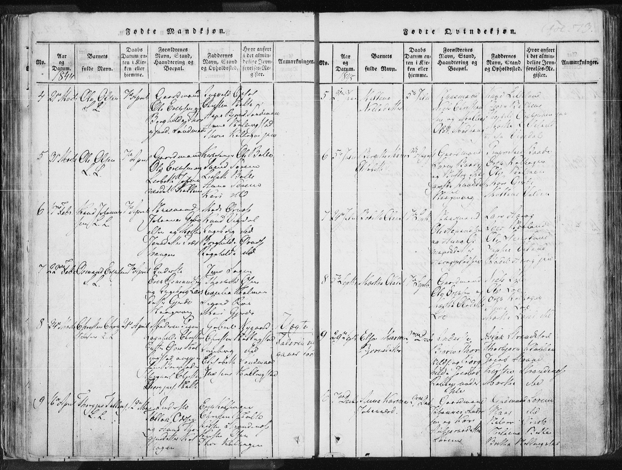 Vikedal sokneprestkontor, SAST/A-101840/01/IV: Parish register (official) no. A 3, 1817-1850, p. 73