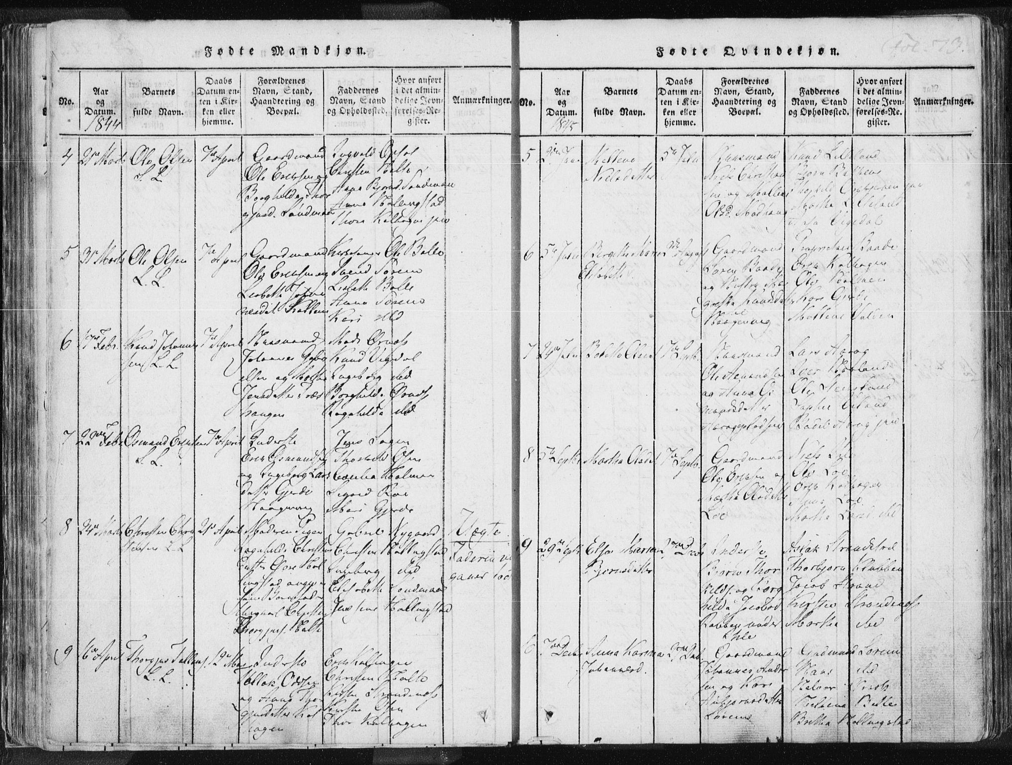 Vikedal sokneprestkontor, AV/SAST-A-101840/01/IV: Parish register (official) no. A 3, 1817-1850, p. 73