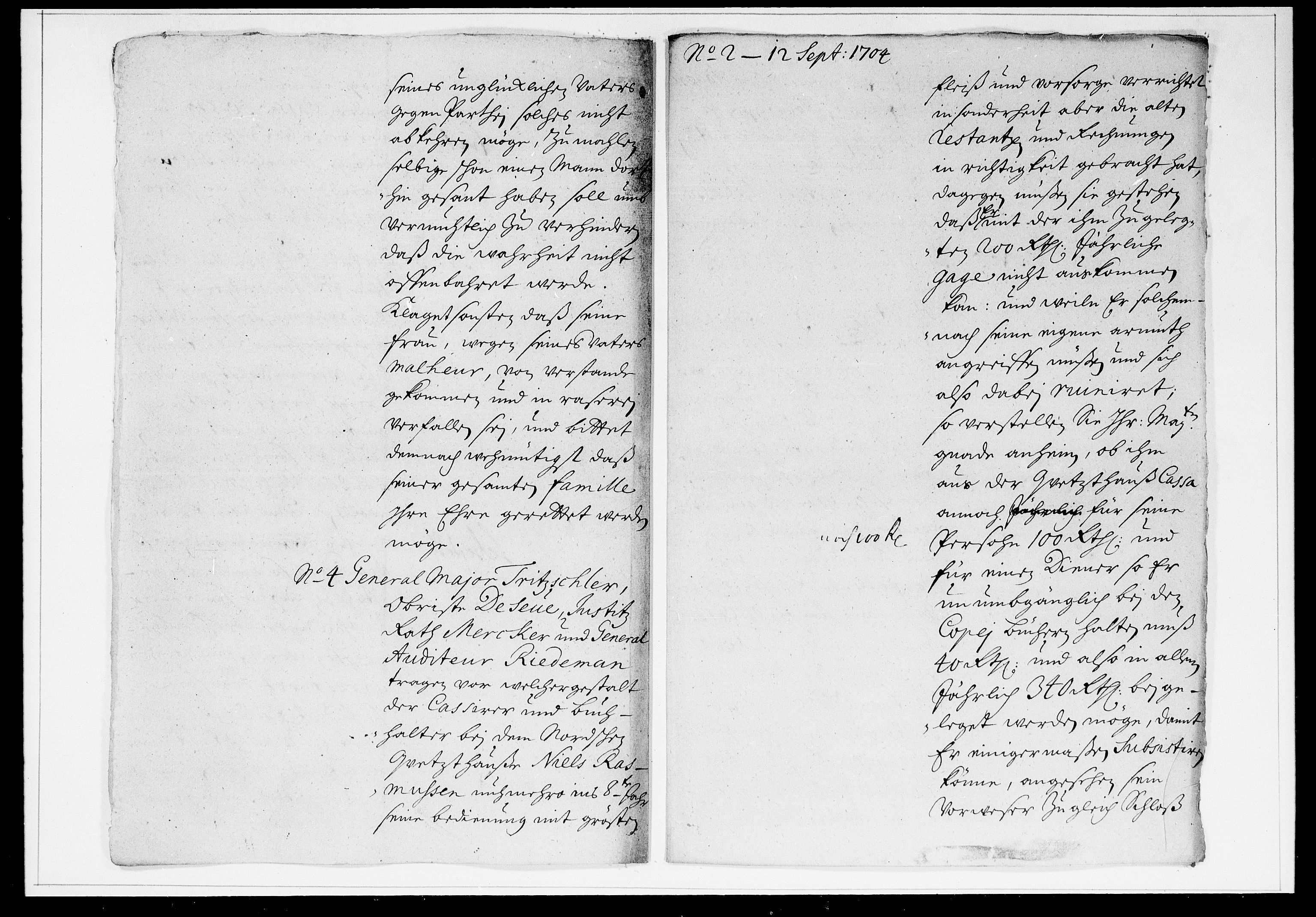 Krigskollegiet, Krigskancelliet, DRA/A-0006/-/0940-0944: Refererede sager, 1704, p. 559