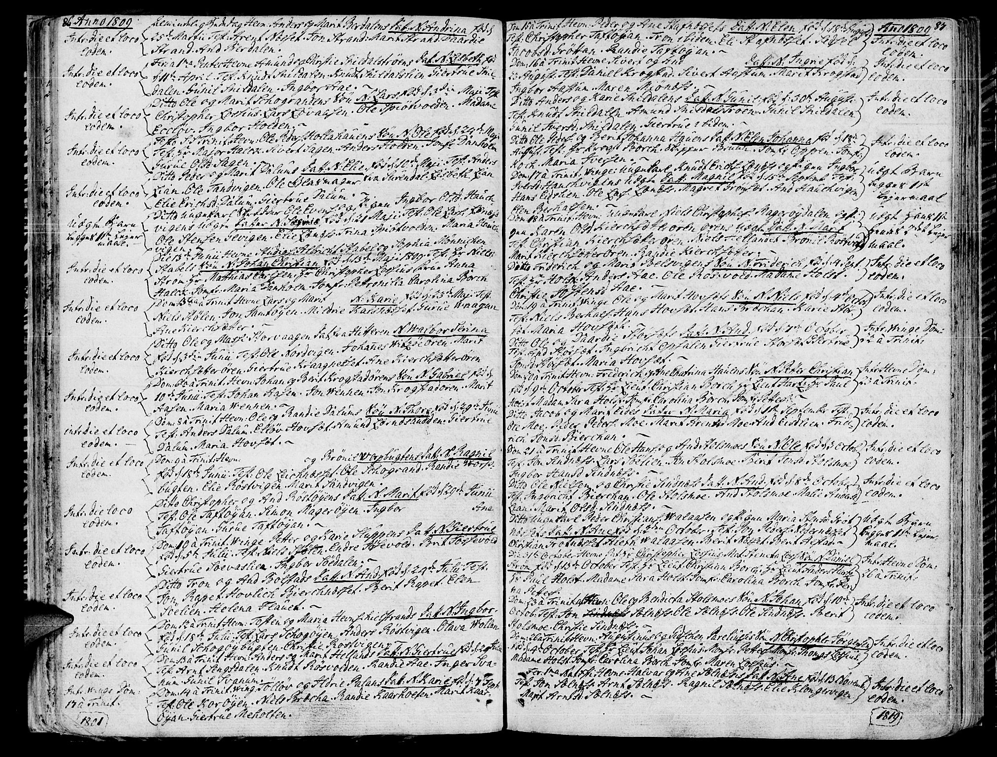 Ministerialprotokoller, klokkerbøker og fødselsregistre - Sør-Trøndelag, SAT/A-1456/630/L0490: Parish register (official) no. 630A03, 1795-1818, p. 86-87