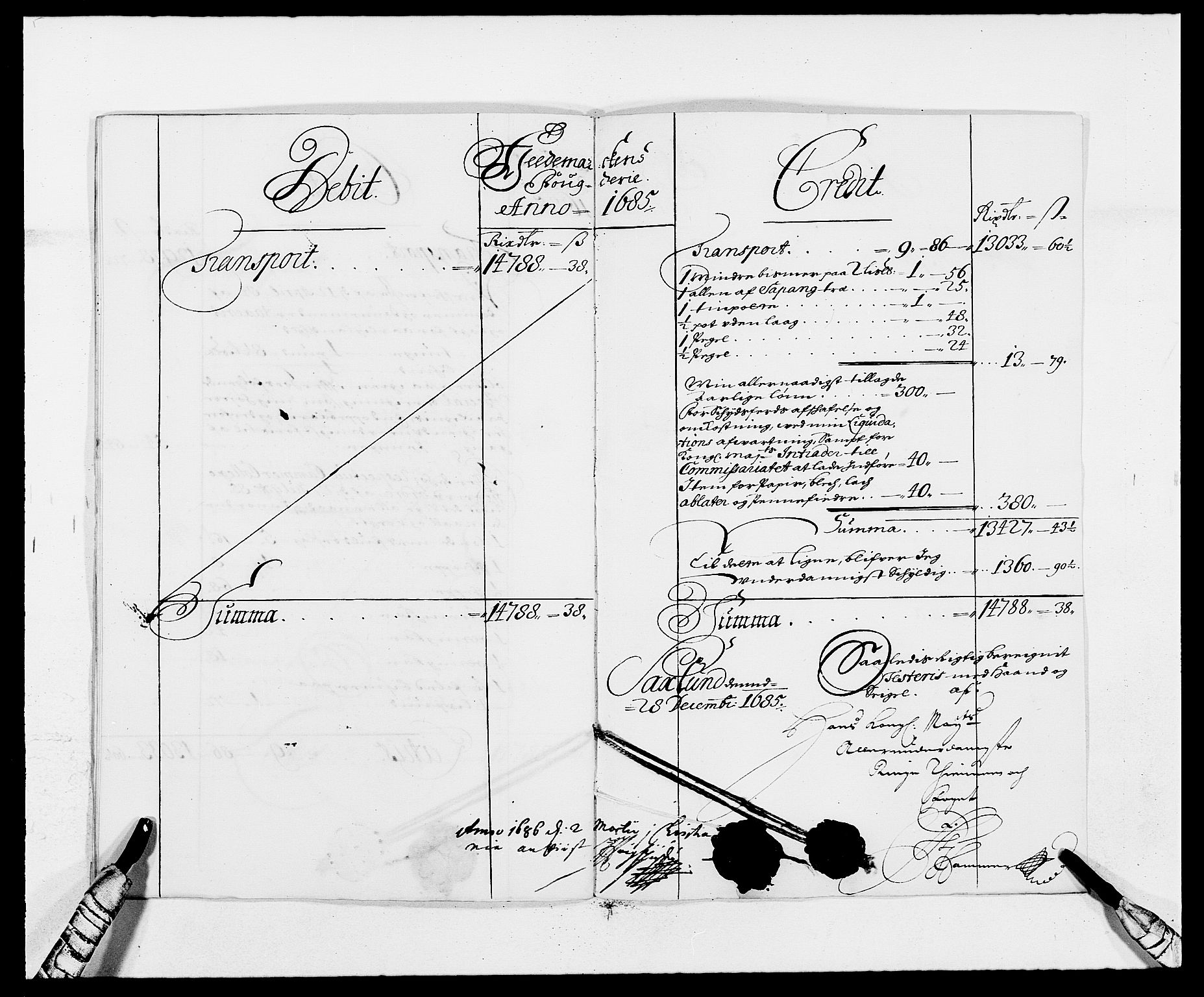 Rentekammeret inntil 1814, Reviderte regnskaper, Fogderegnskap, RA/EA-4092/R16/L1026: Fogderegnskap Hedmark, 1685, p. 13