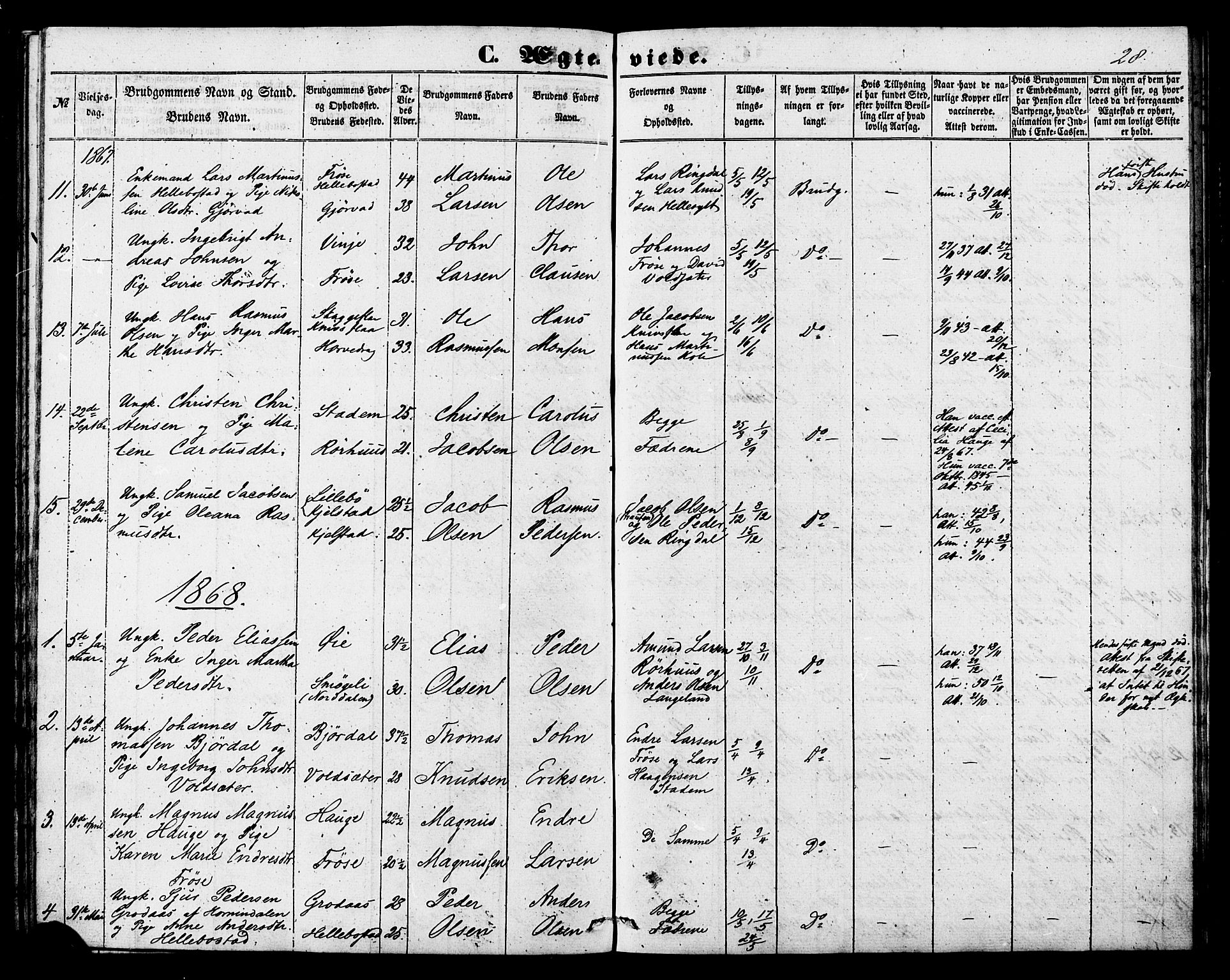 Ministerialprotokoller, klokkerbøker og fødselsregistre - Møre og Romsdal, SAT/A-1454/517/L0224: Parish register (official) no. 517A04, 1853-1880, p. 28