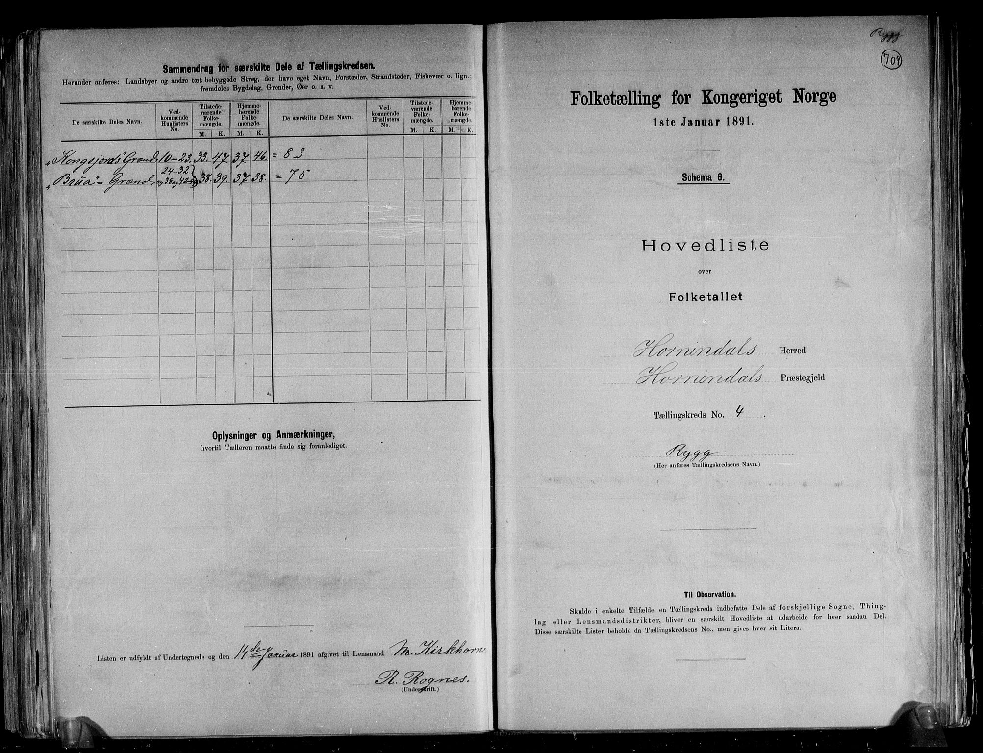 RA, 1891 census for 1444 Hornindal, 1891, p. 12