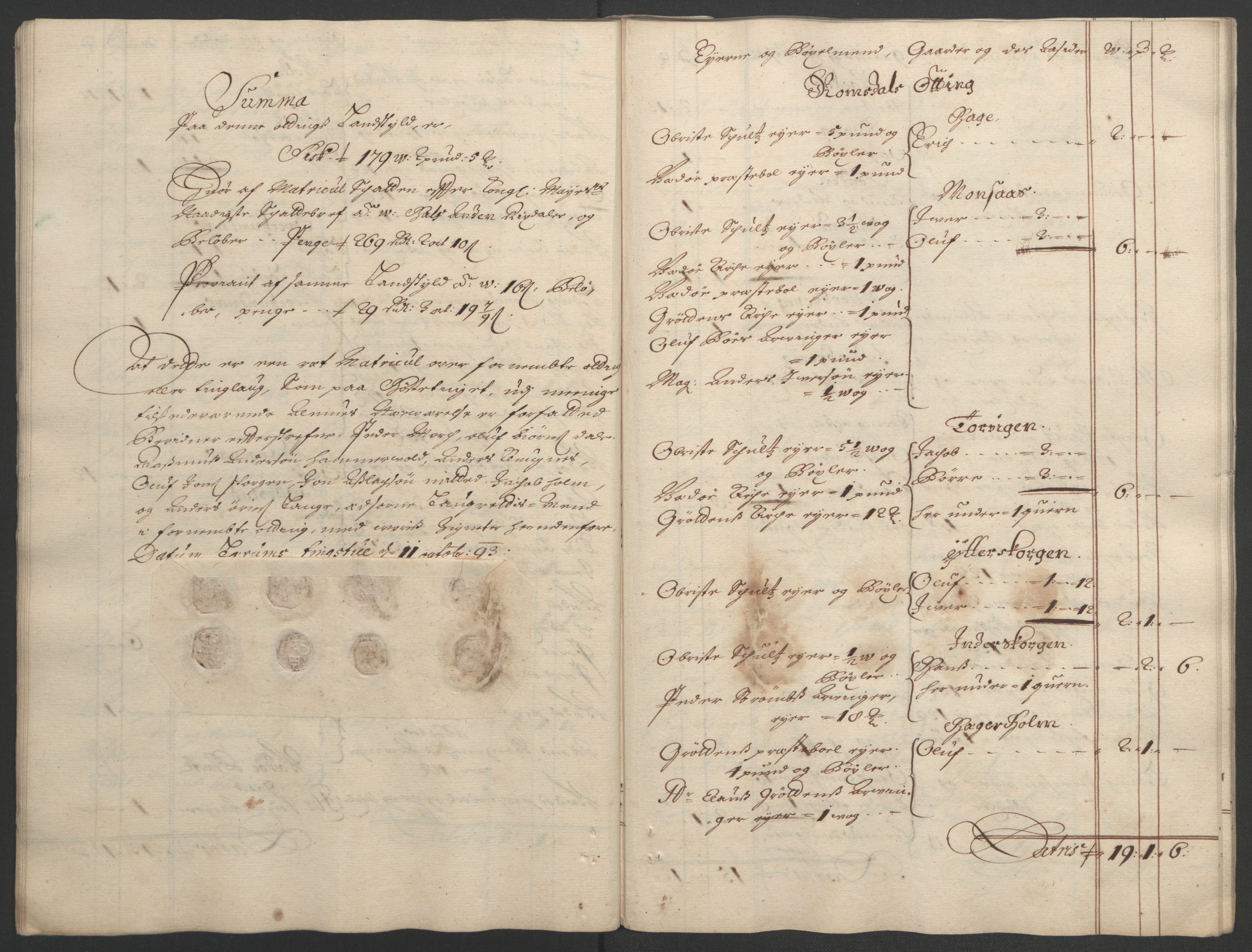 Rentekammeret inntil 1814, Reviderte regnskaper, Fogderegnskap, AV/RA-EA-4092/R55/L3651: Fogderegnskap Romsdal, 1693-1694, p. 33
