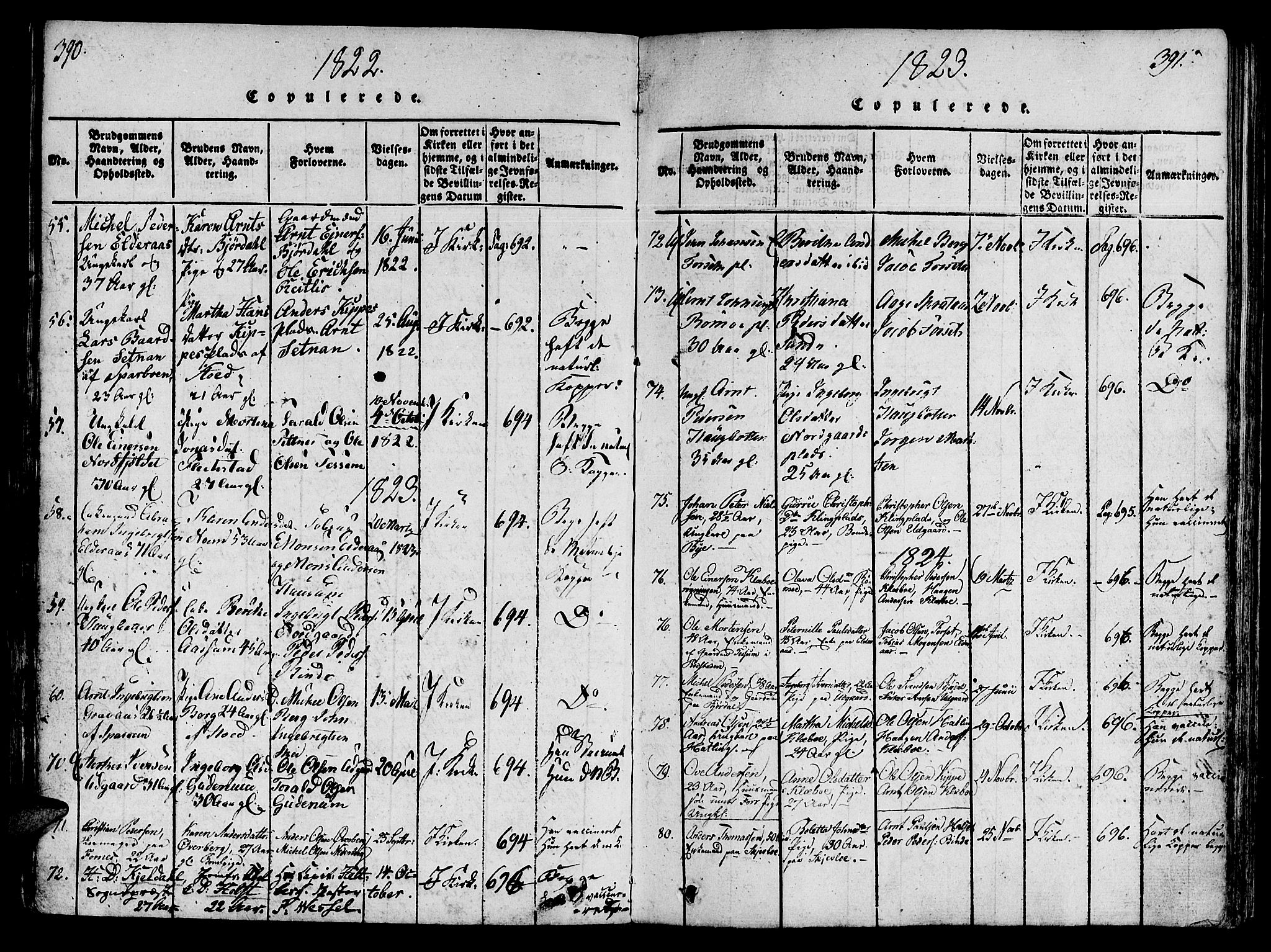 Ministerialprotokoller, klokkerbøker og fødselsregistre - Nord-Trøndelag, SAT/A-1458/746/L0441: Parish register (official) no. 746A03 /1, 1816-1827, p. 390-391