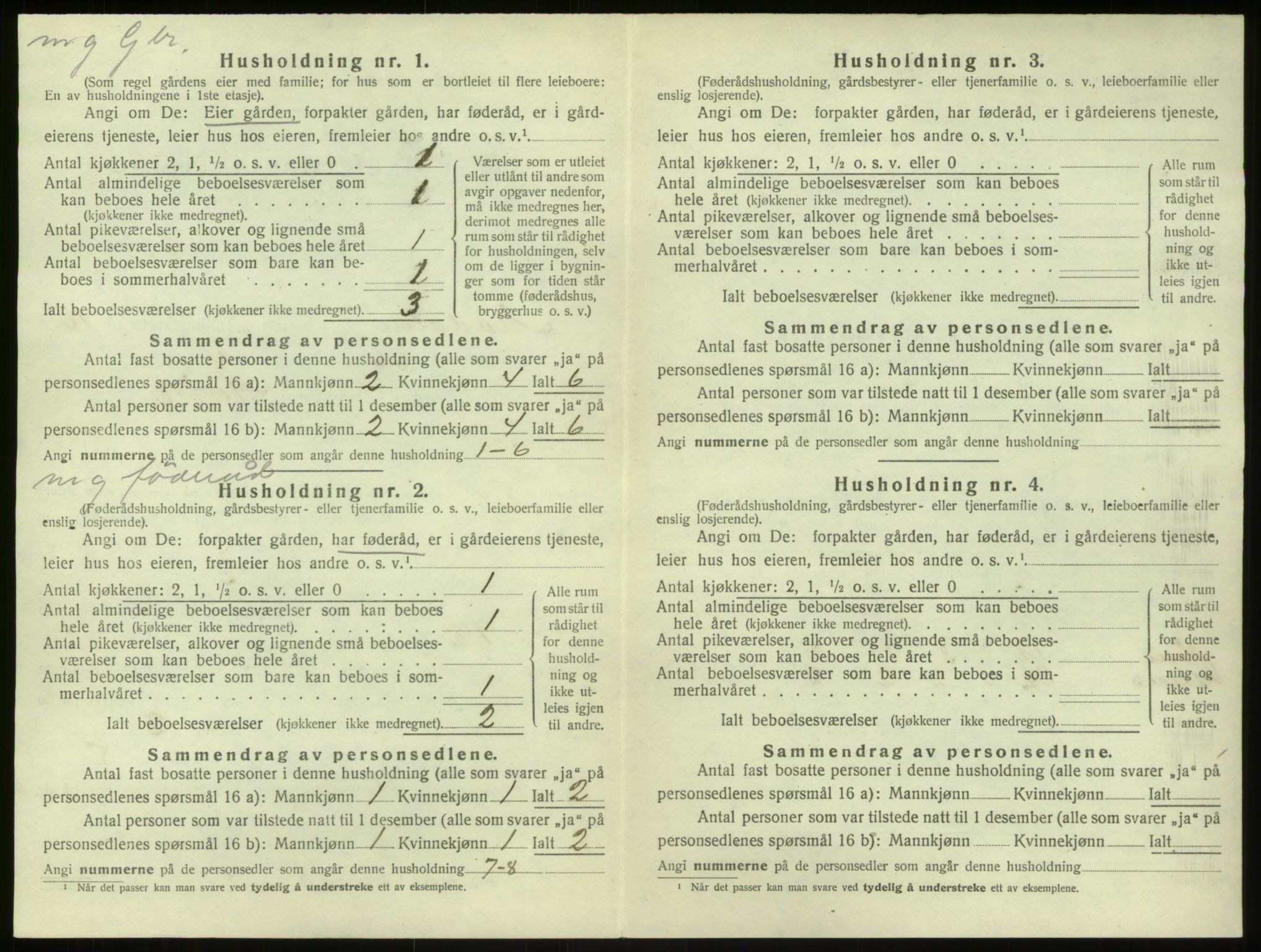 SAB, 1920 census for Modalen, 1920, p. 255