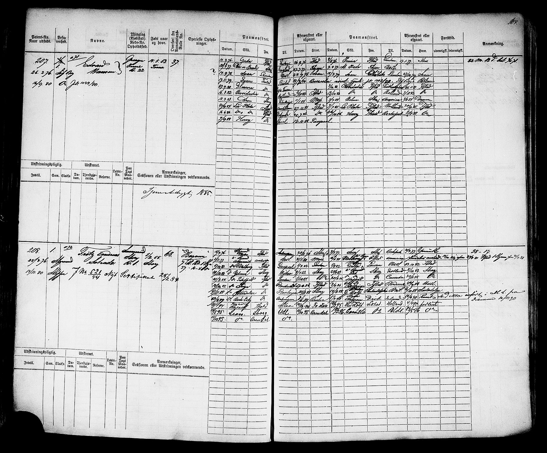 Sarpsborg mønstringskontor, AV/SAO-A-10569c/F/Fc/Fcb/L0003: Hovedrulle, 1860-1881, p. 109